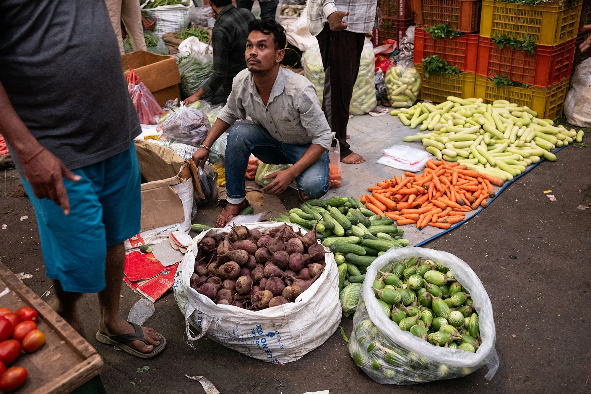 Bandar vegetable market Mumbai, India.