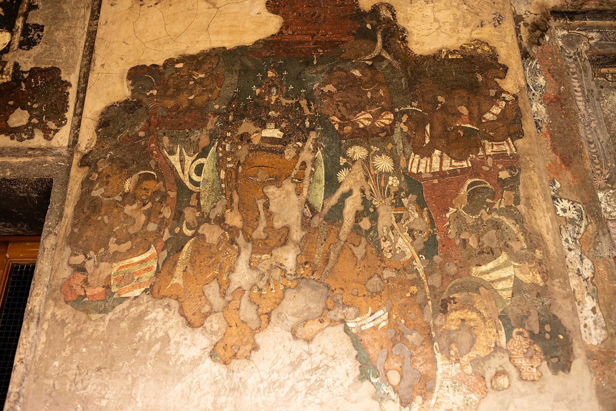 Buddhist paintings. The Ajanta Caves, India.