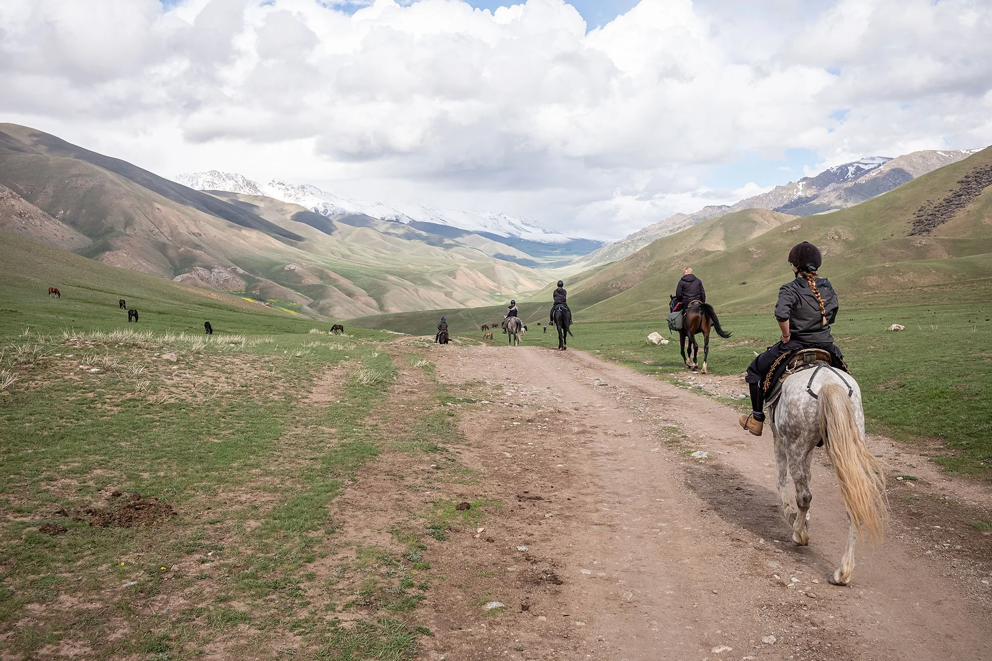 The horse trek to Song Kul Kyrgyzstan.