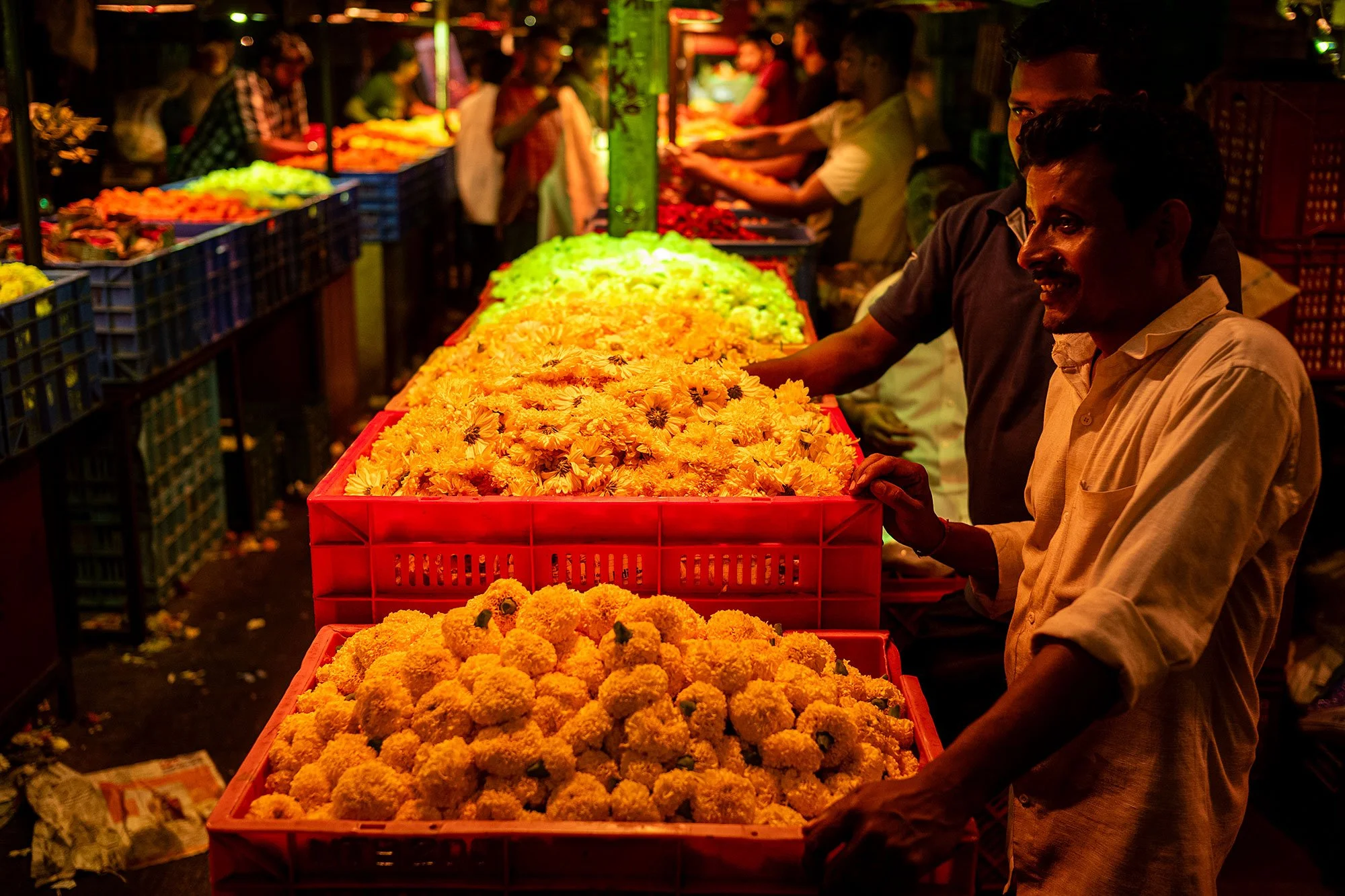 Maa Saaheb Sau Minatai Thakre Flower Market. Mumbai, India.