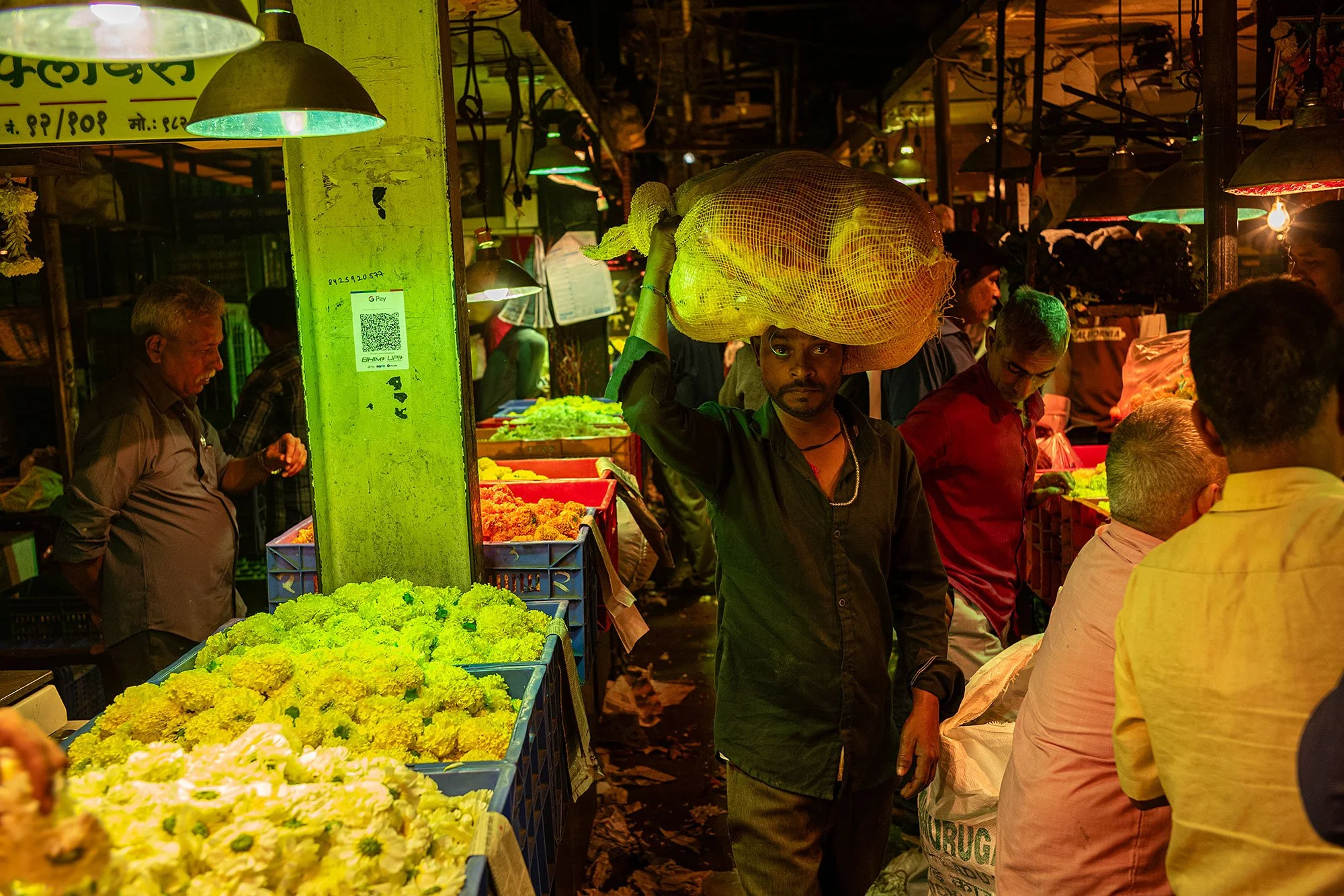 Maa Saaheb Sau Minatai Thakre Flower Market. Mumbai, India.