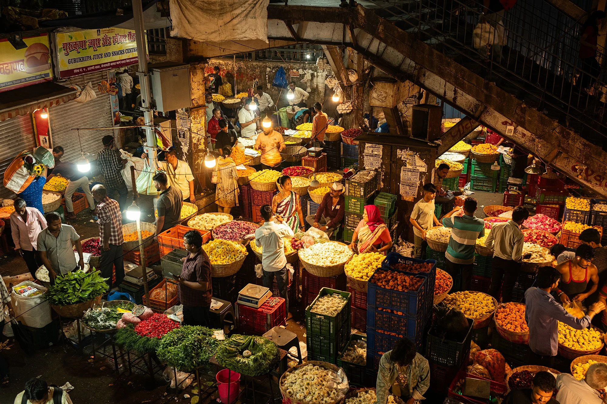 Bandar flower market. Mumbai, India.