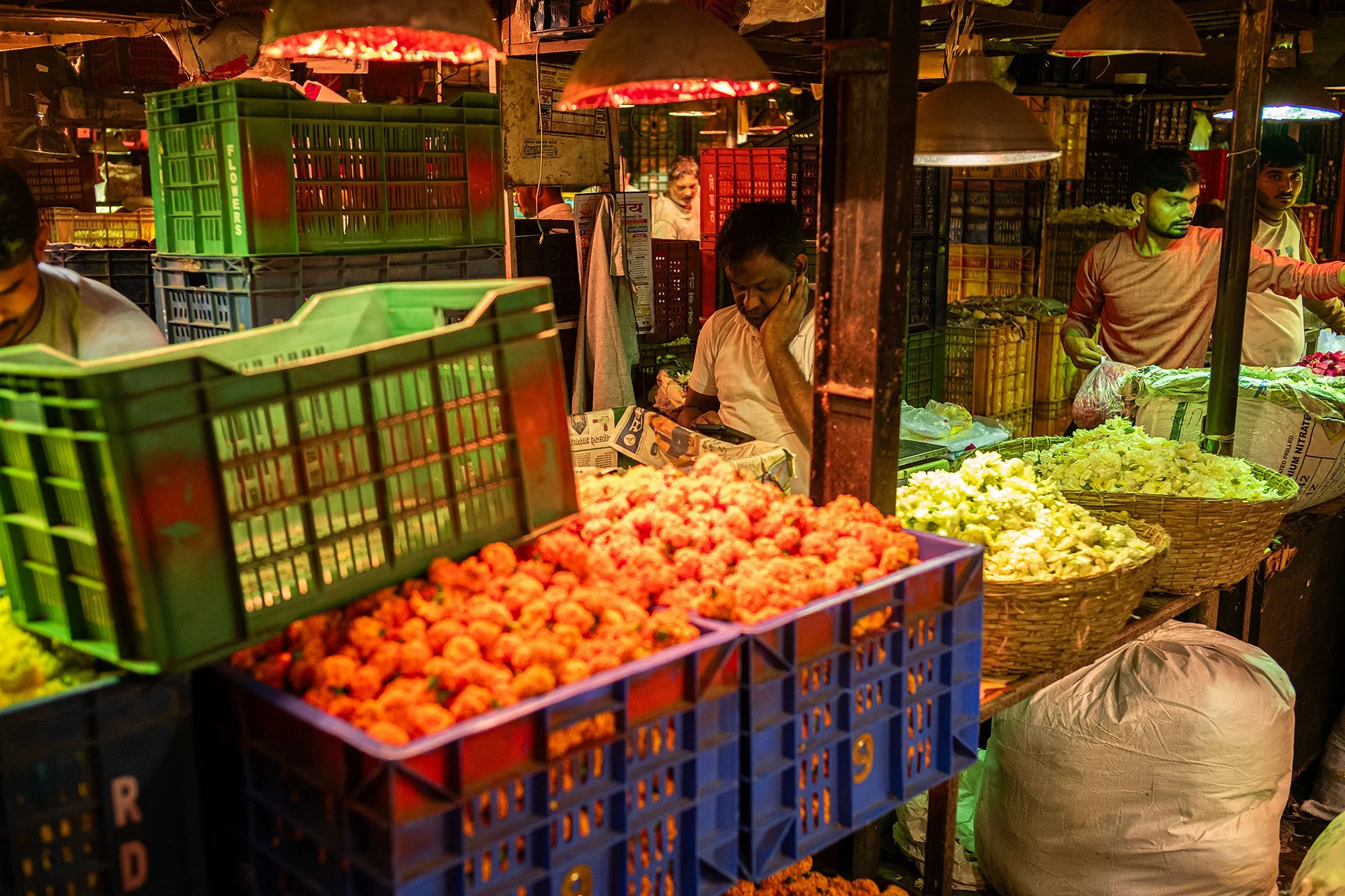 Maa Saaheb Sau Minatai Thakre Flower Market. Mumbai, India.