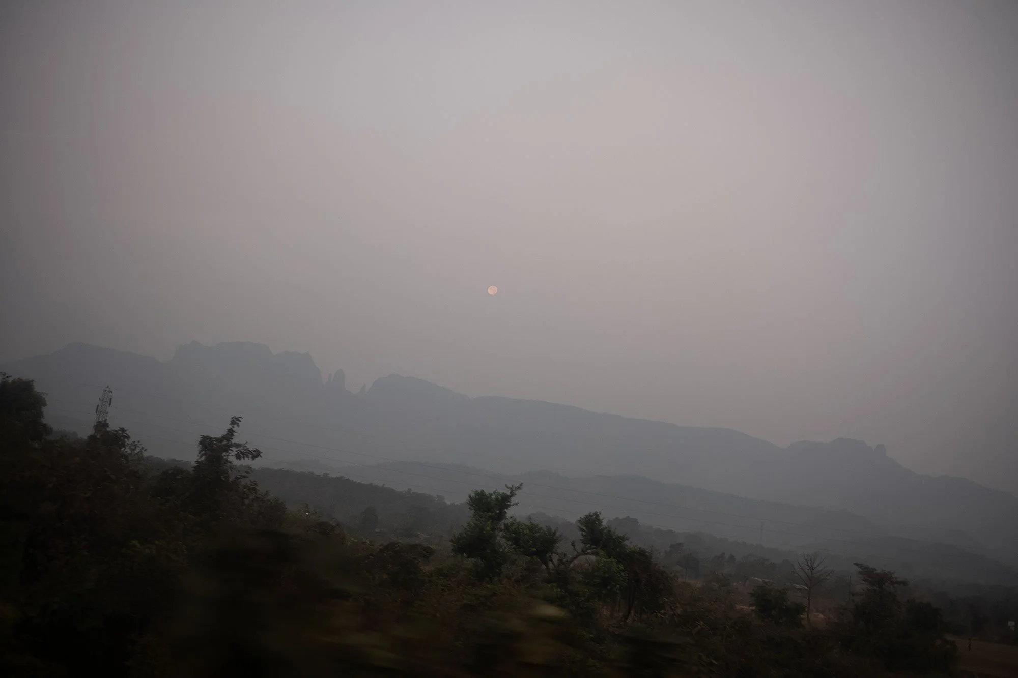 Sunrise. The train to Chhatrapati Sambhajinagar, India.