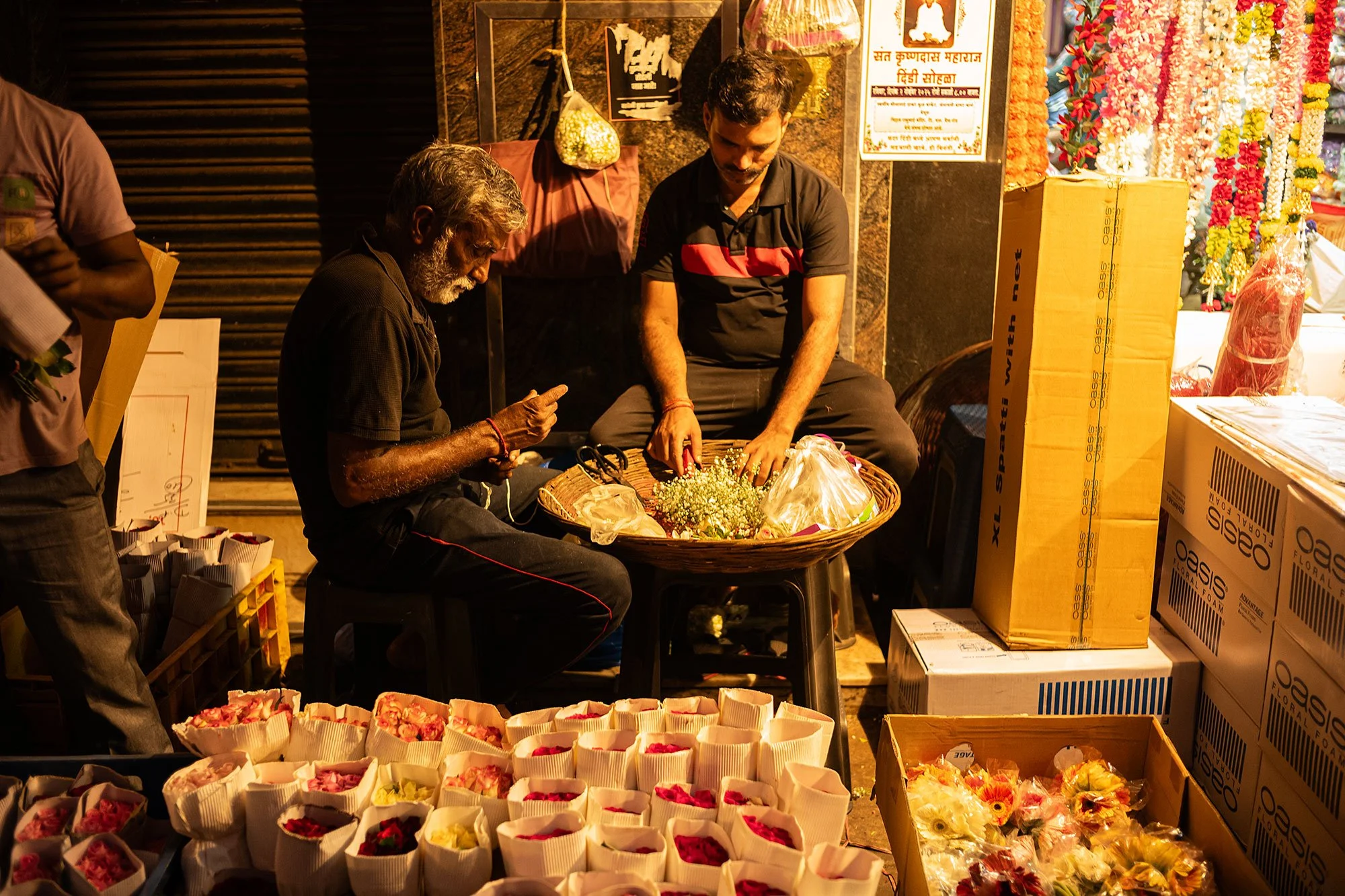 Bandar flower market. Mumbai, India.