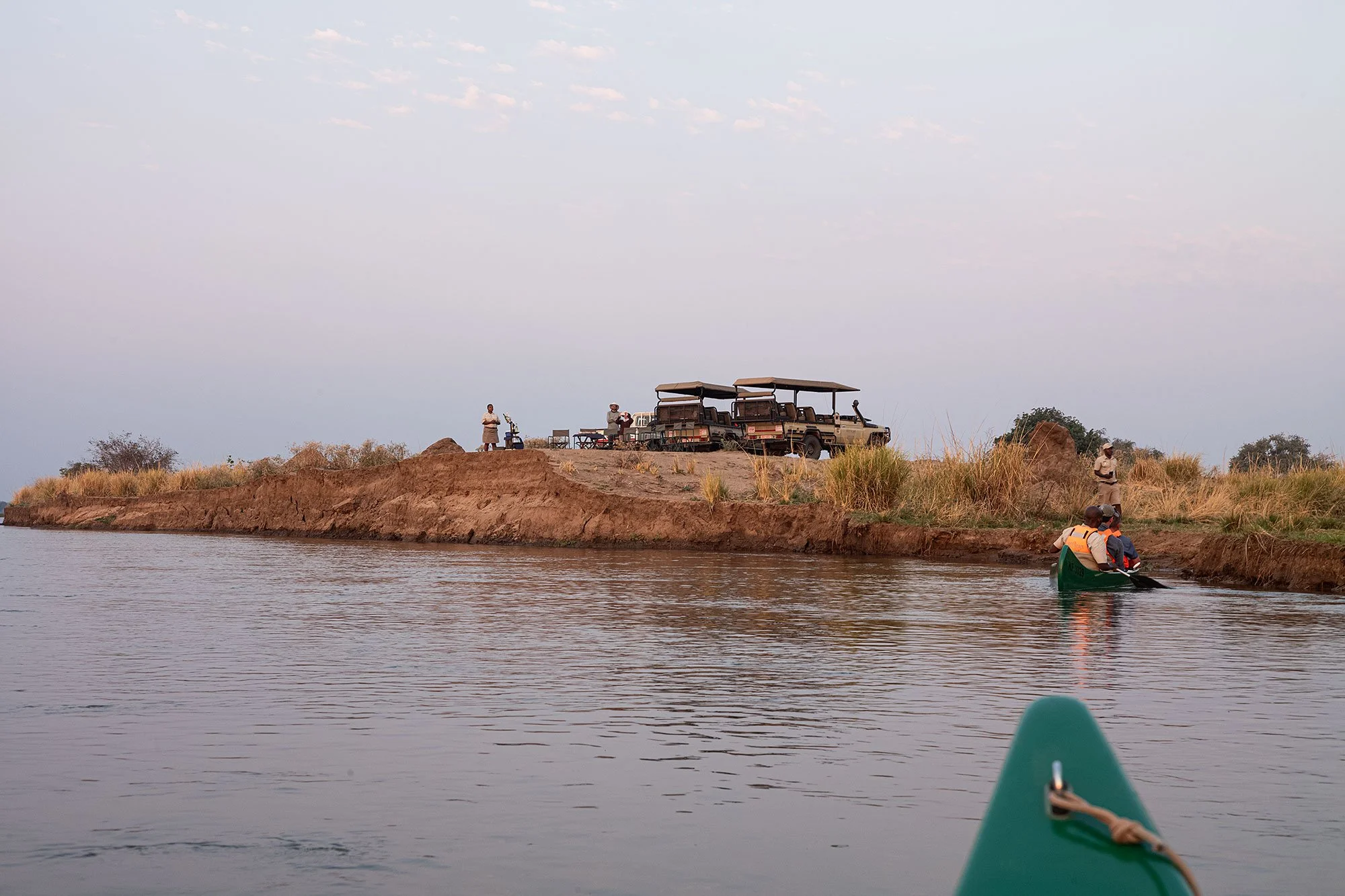 Canoeing in Mana Pools, Zimbabwe.