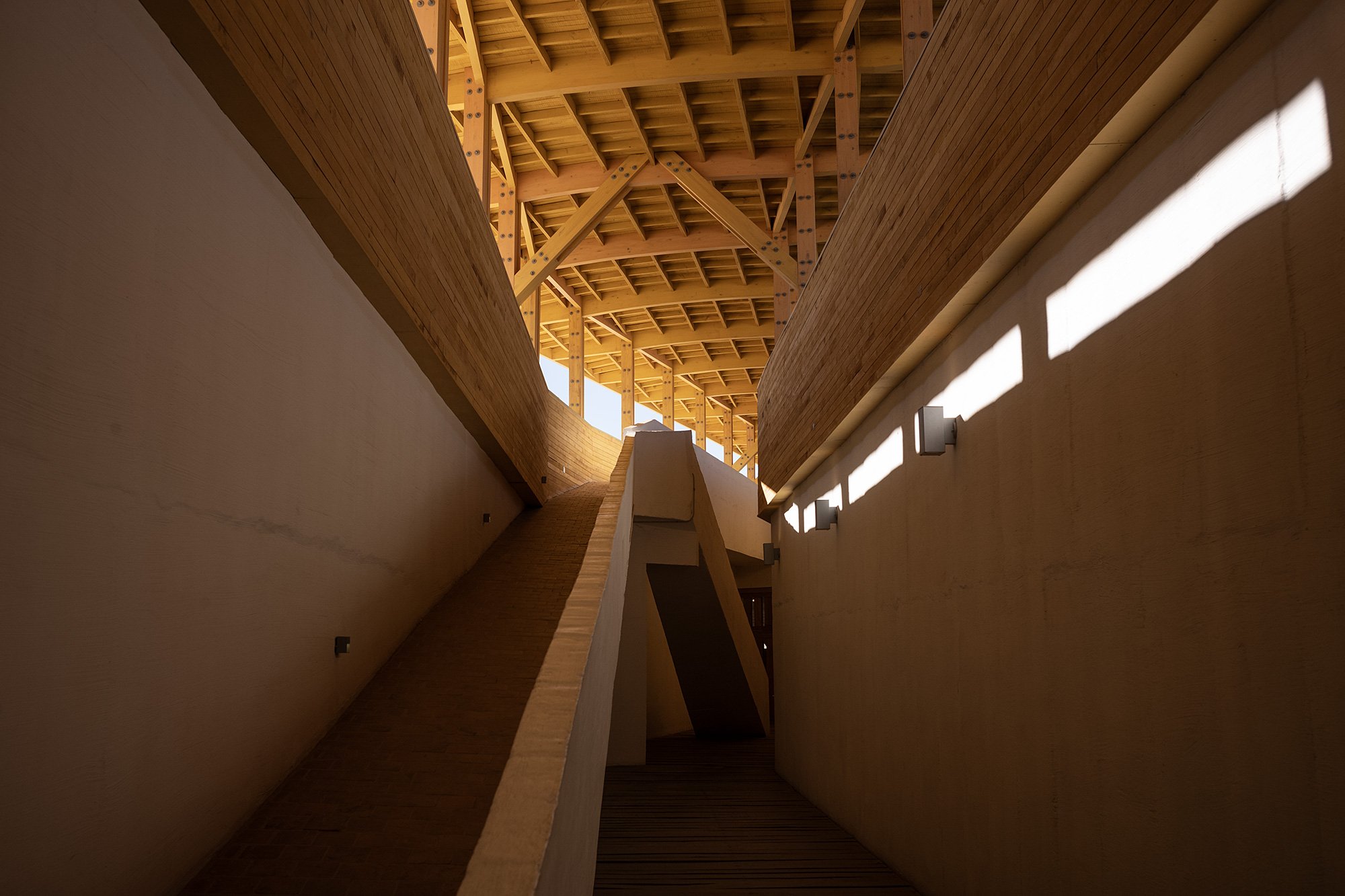 The climb to the terrace at the Explora Atacama, Chile.
