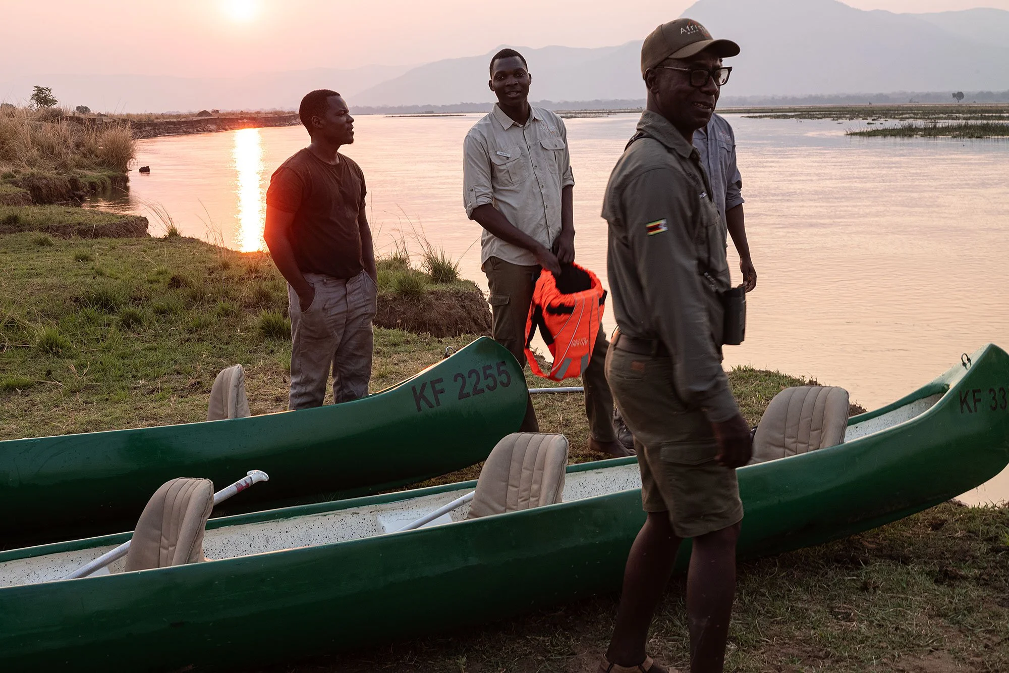 Canoeing in Mana Pools, Zimbabwe.