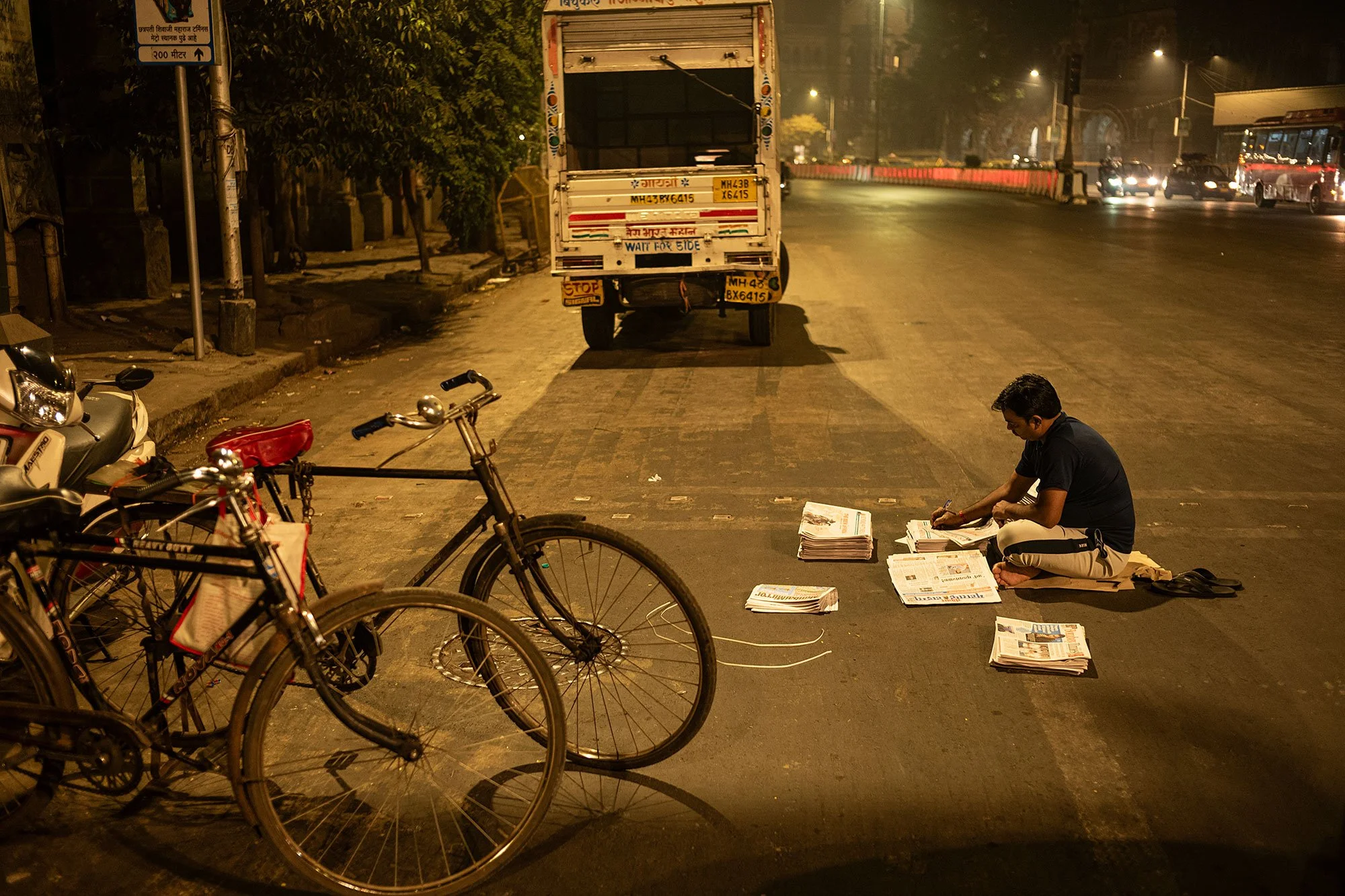 Newspaper market, Mumbai, India.