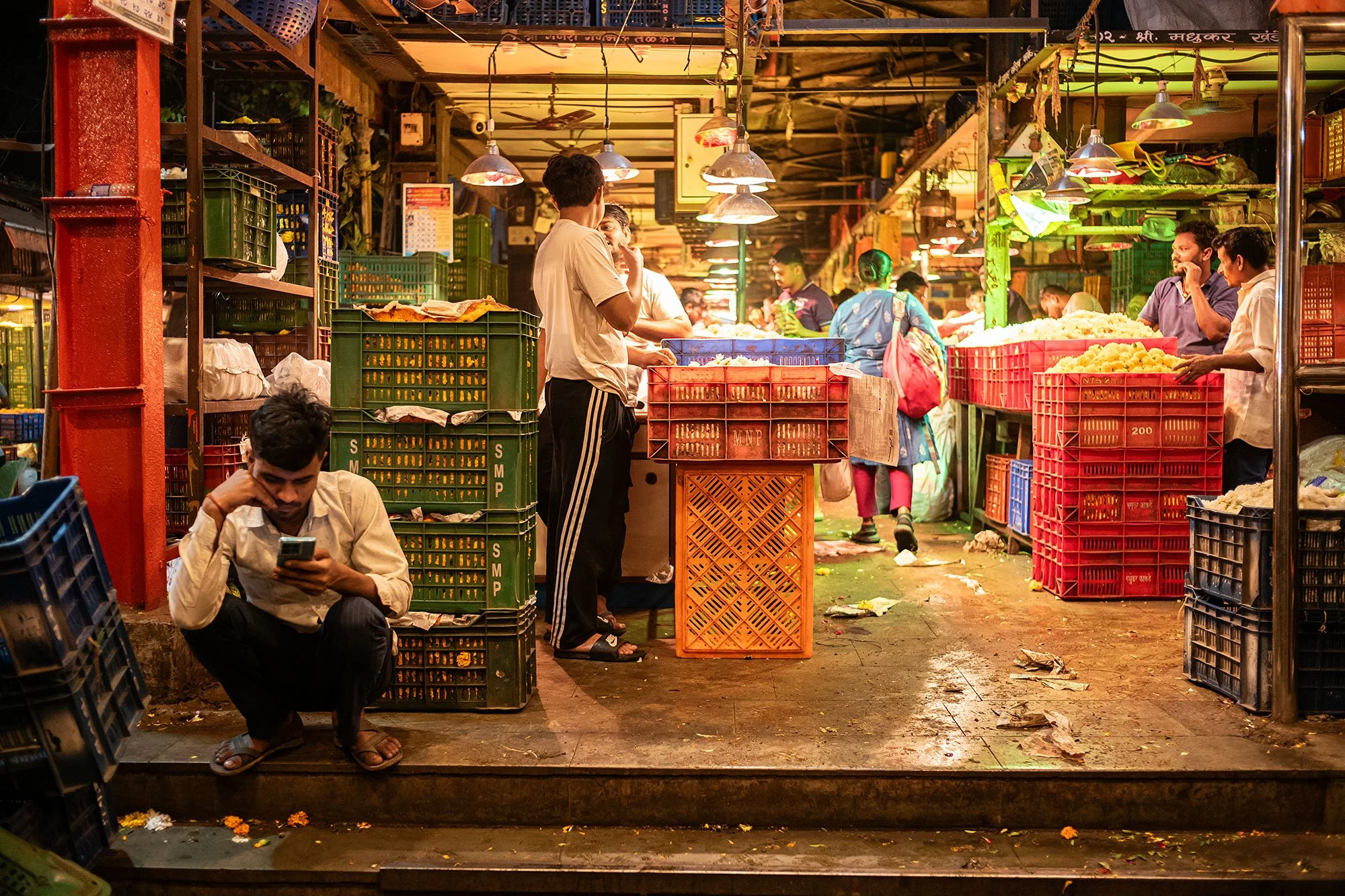 Maa Saaheb Sau Minatai Thakre Flower Market. Mumbai, India.