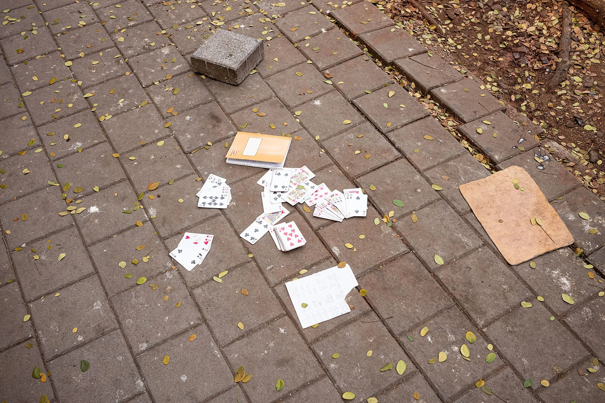 Cards abandoned on the street. Mumbai, India.