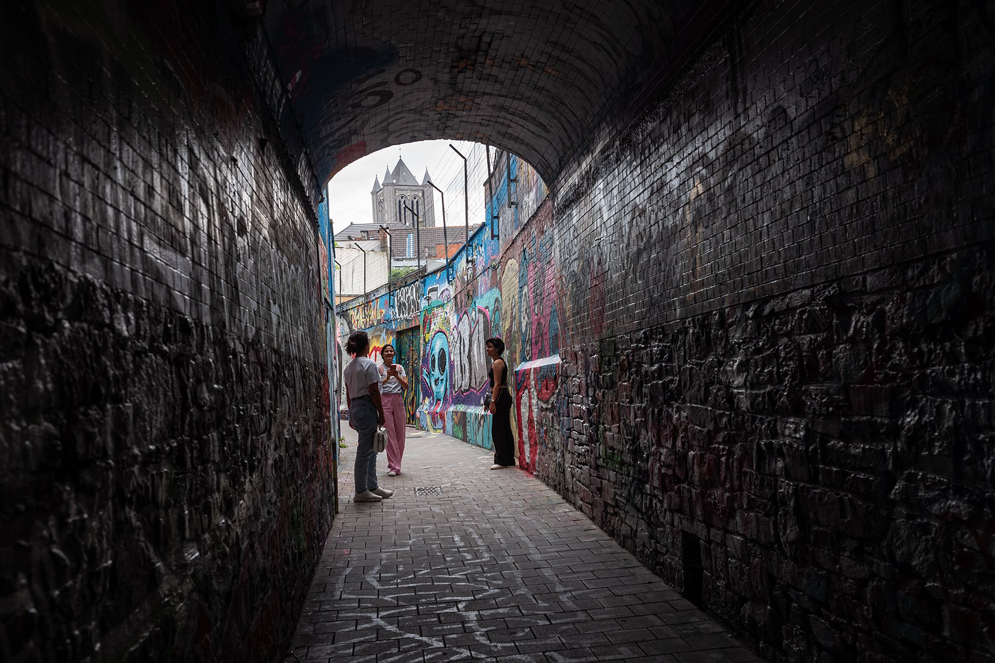 Graffiti street. Ghent, Belgium.