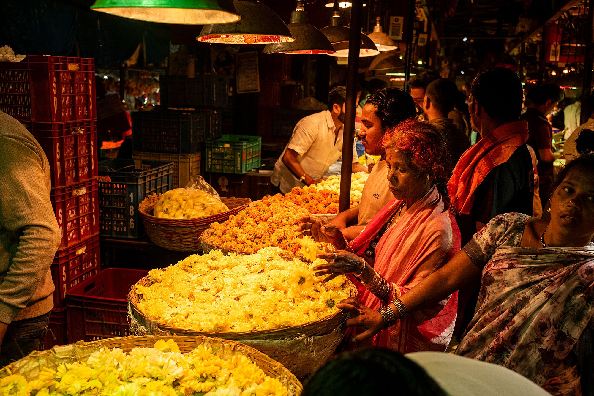 Maa Saaheb Sau Minatai Thakre Flower Market. Mumbai, India.