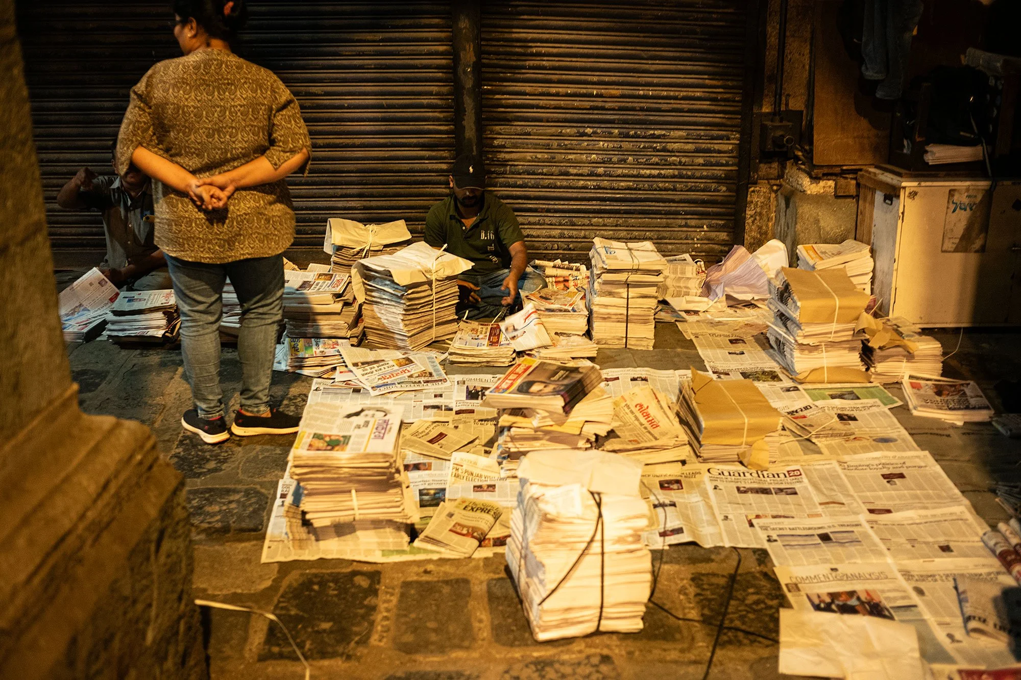 Newspaper market, Mumbai, India.