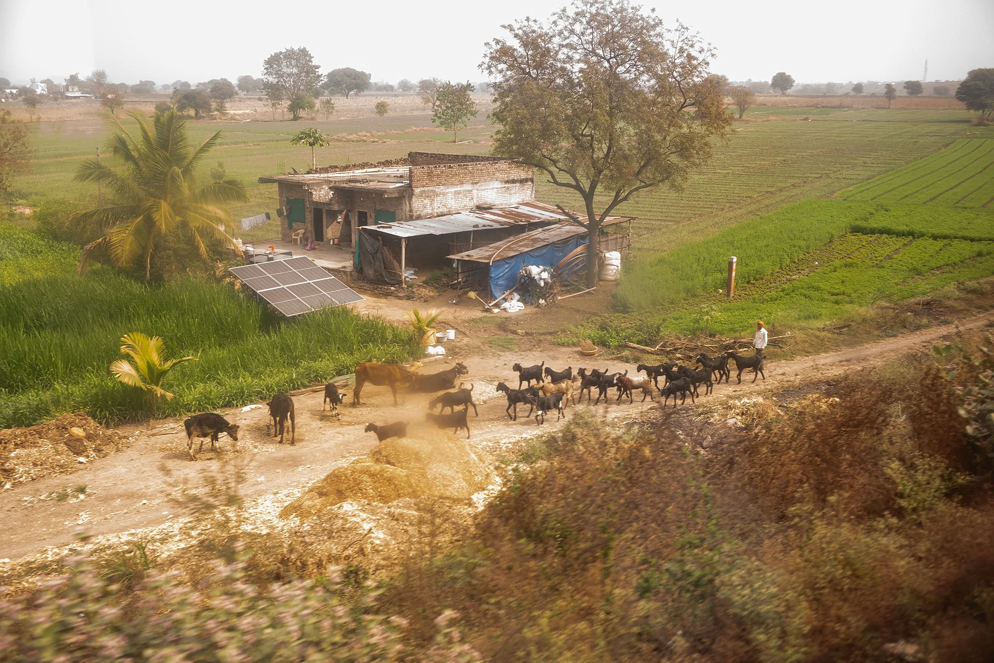 Views from the train to Chhatrapati Sambhajinagar, India.