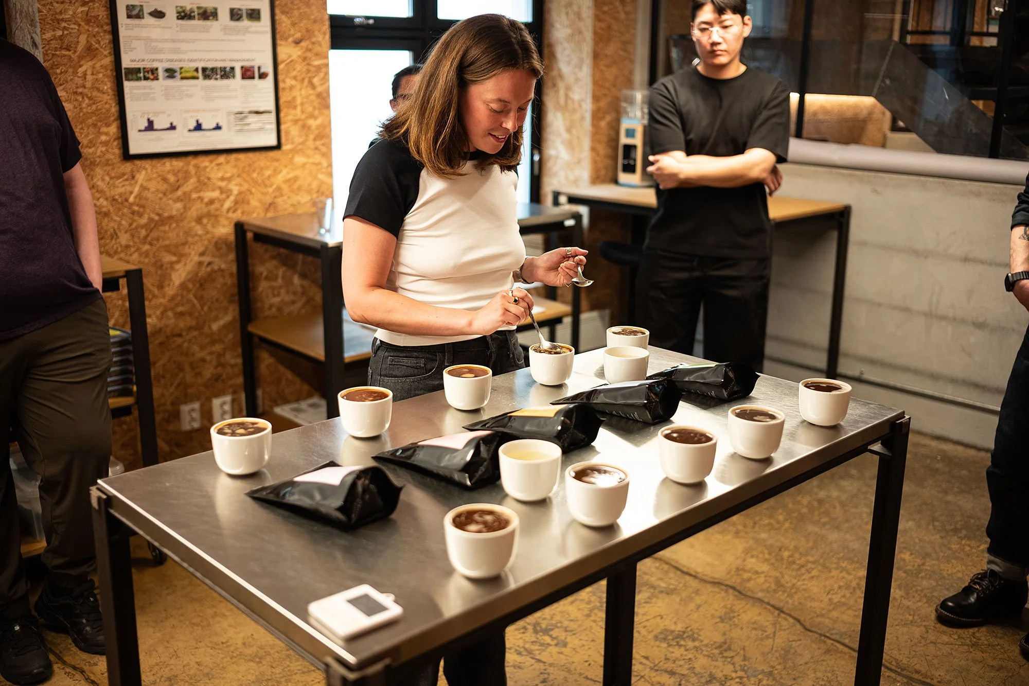 Coffee cupping at Tim Wendelboe. Oslo, Norway.