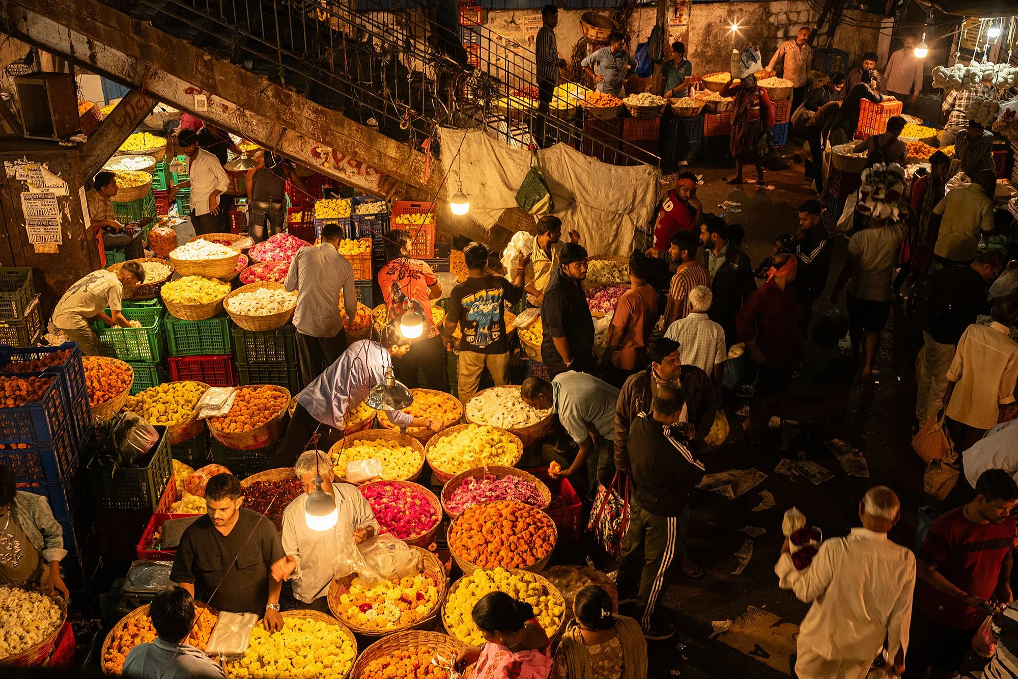 Bandar flower market. Mumbai, India.