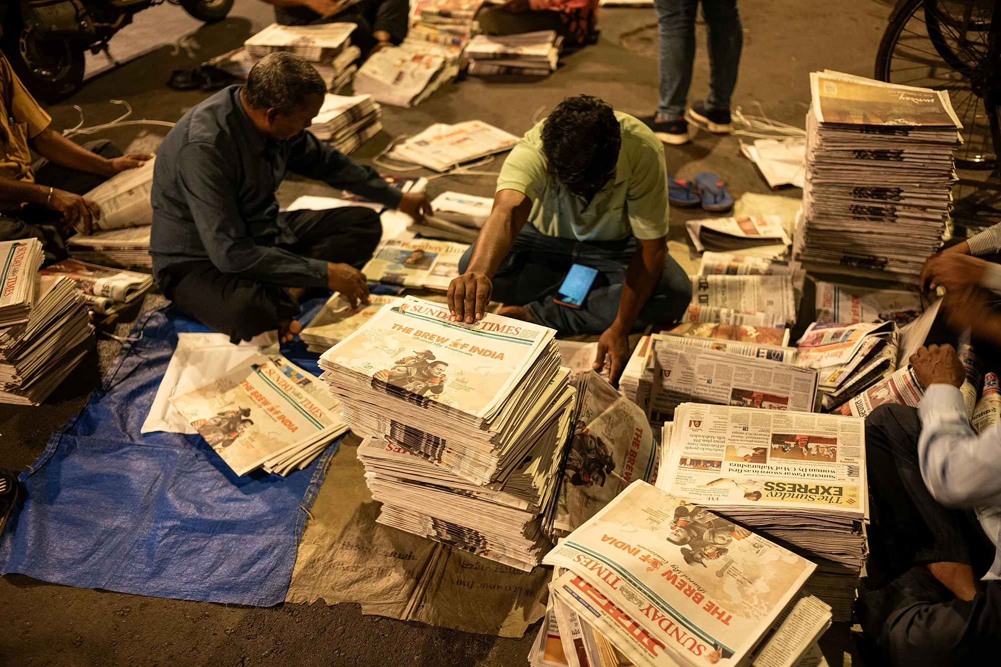 Newspaper market, Mumbai, India.