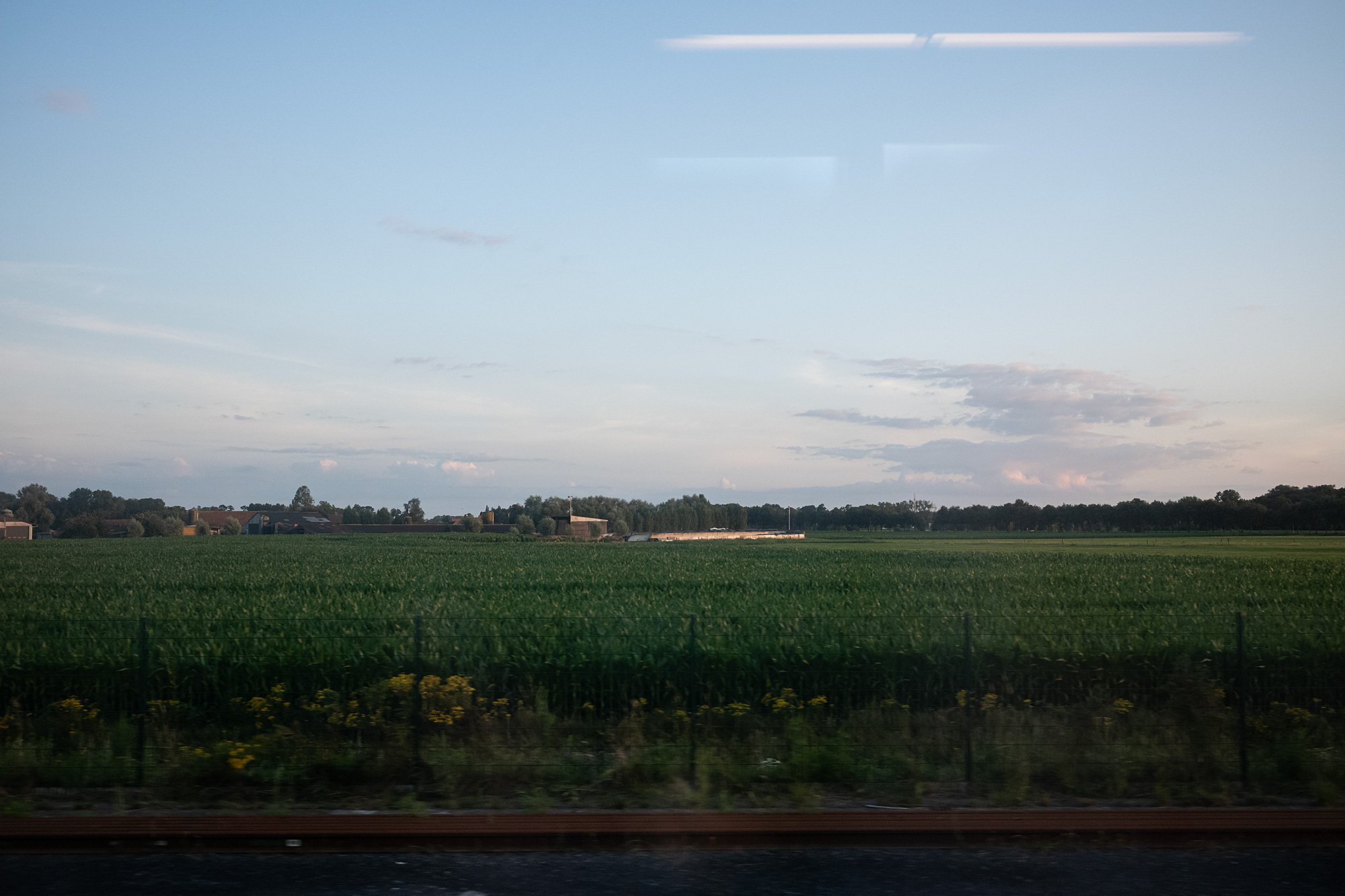 On the train to Bruges, Belgium.