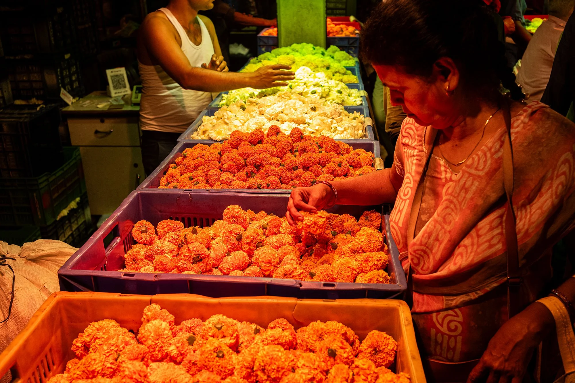 Maa Saaheb Sau Minatai Thakre Flower Market. Mumbai, India.