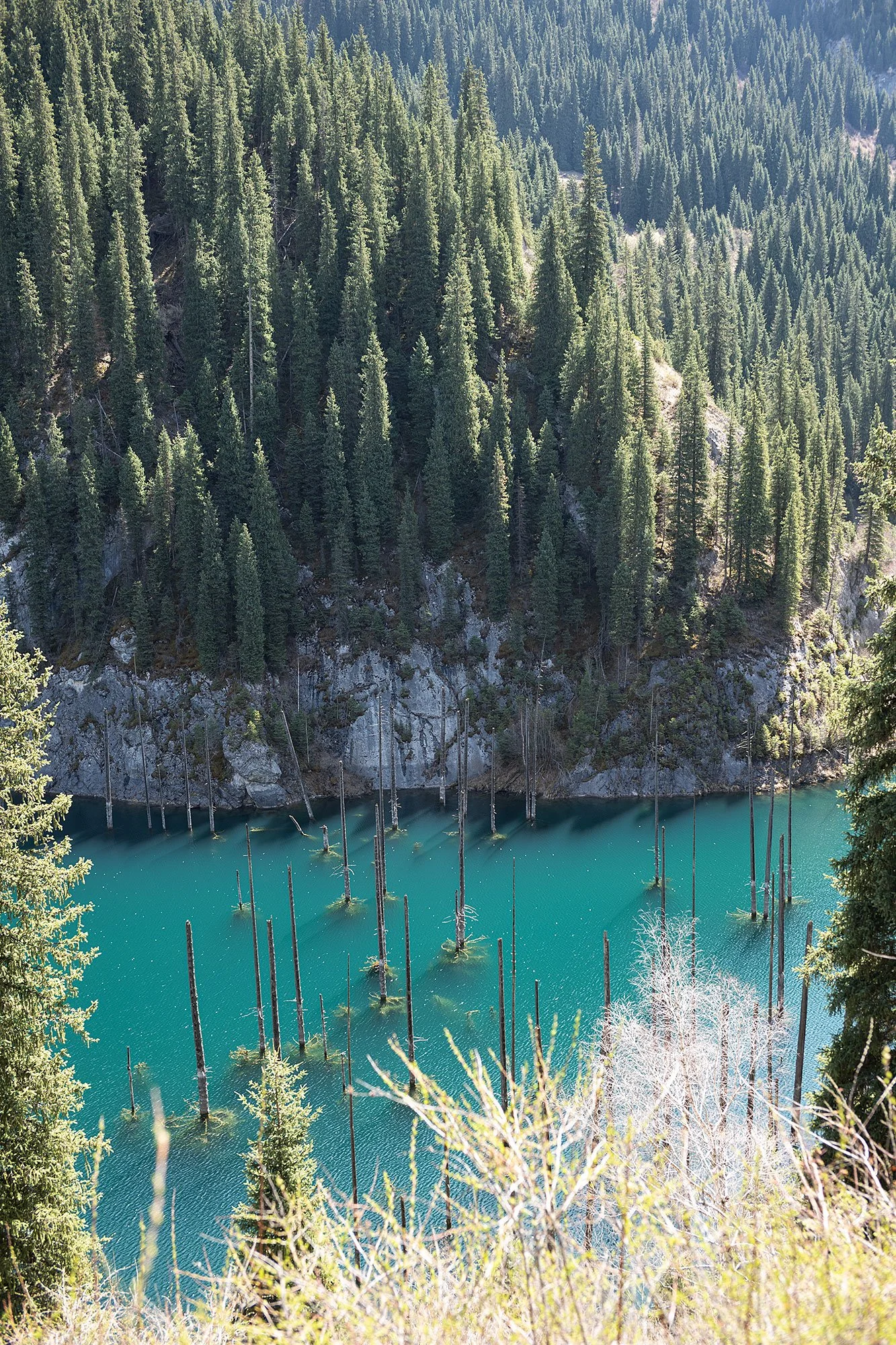 Kaindy Lake, Kazakhstan.