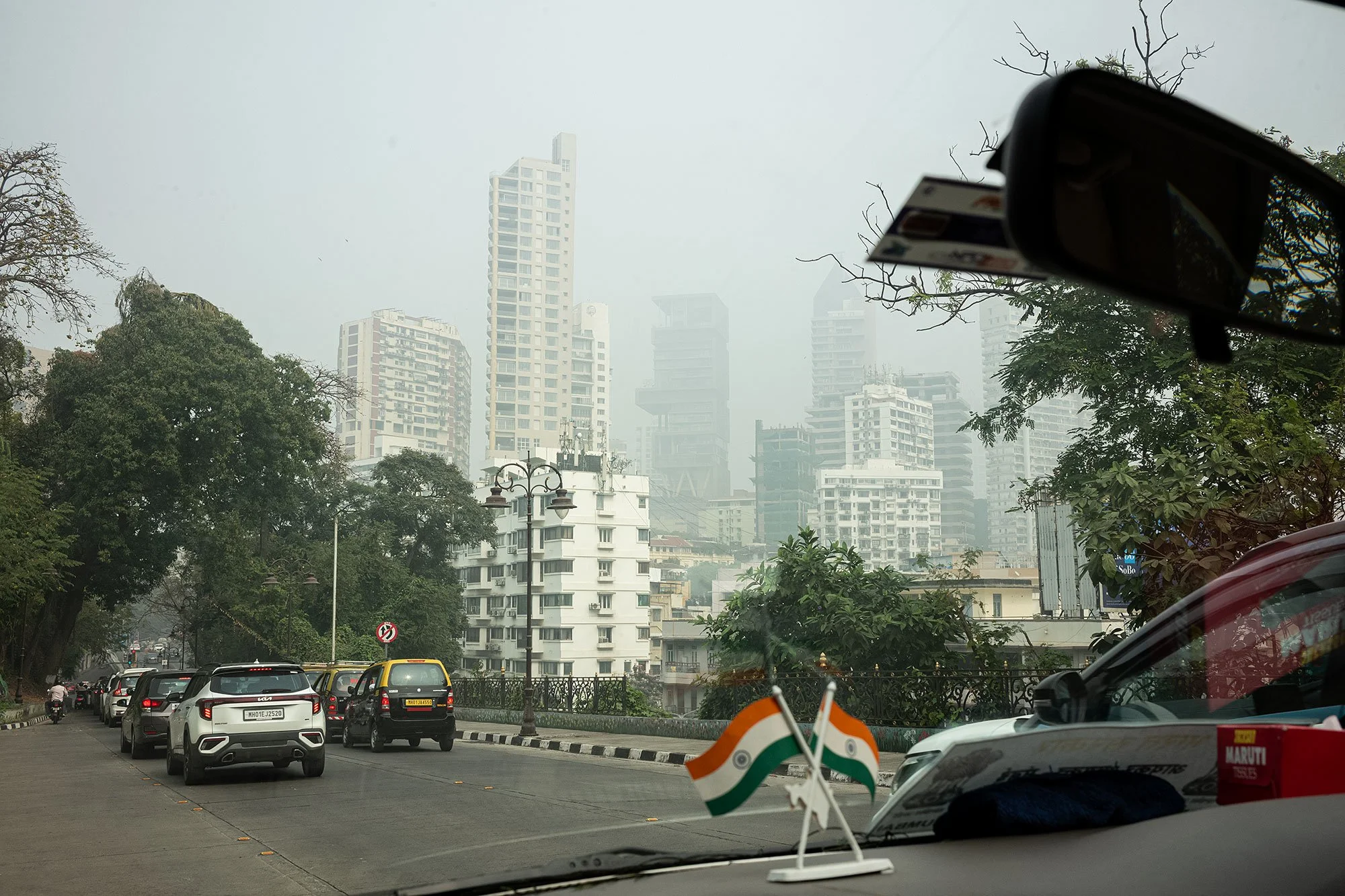 Antilia, the 27-story private residence of Mukesh Ambani located on Altamount Road. Mumbai, India.