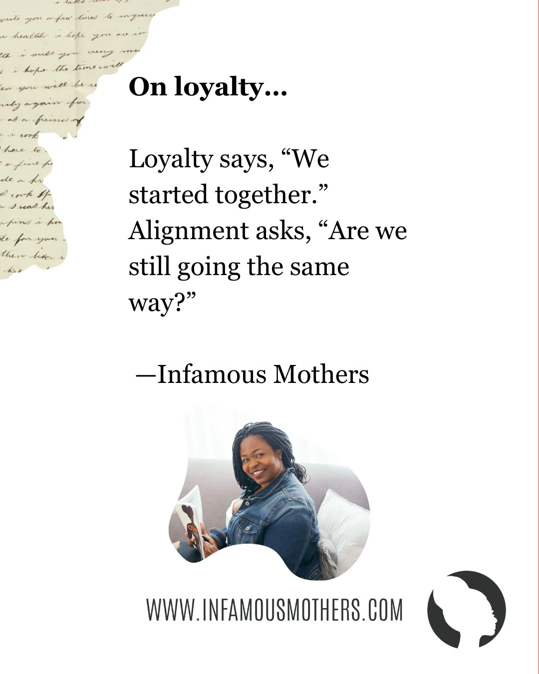I&rsquo;ve been thinking about loyalty.

Some of us were raised to treat loyalty like a moral badge. Stay down. Ride or die. Never switch up.

But nobody taught us the difference between loyalty and stagnation. Loyalty says, &ldquo;We started togethe