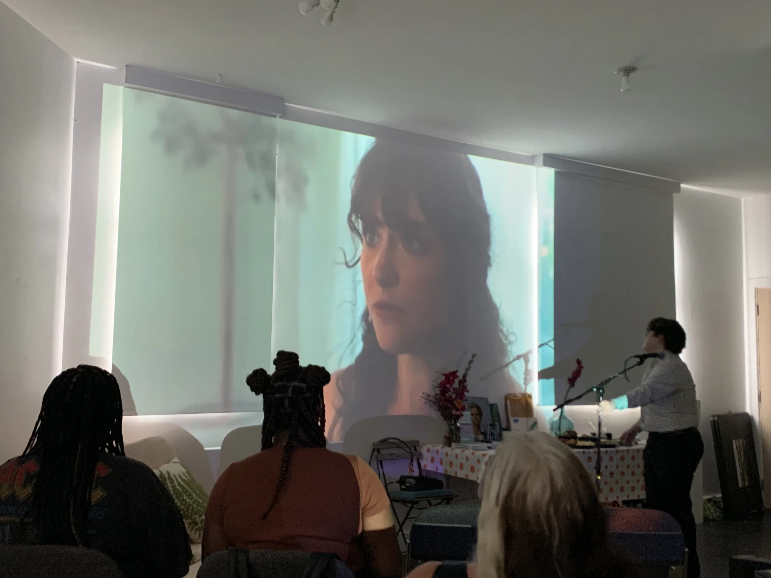 Screening the trailer for Morgenlander's film, Whistle Down Wind