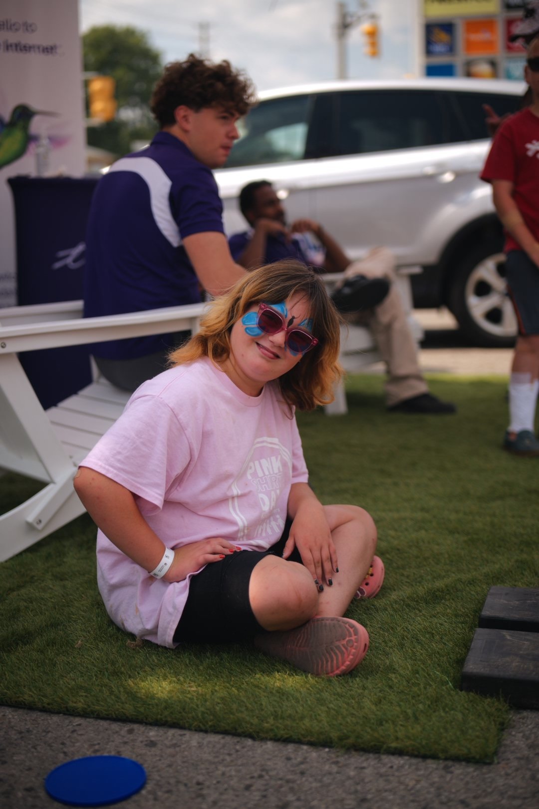 A guest with butterfly face paint at Merla-Mae's National Ice Cream Day 2026