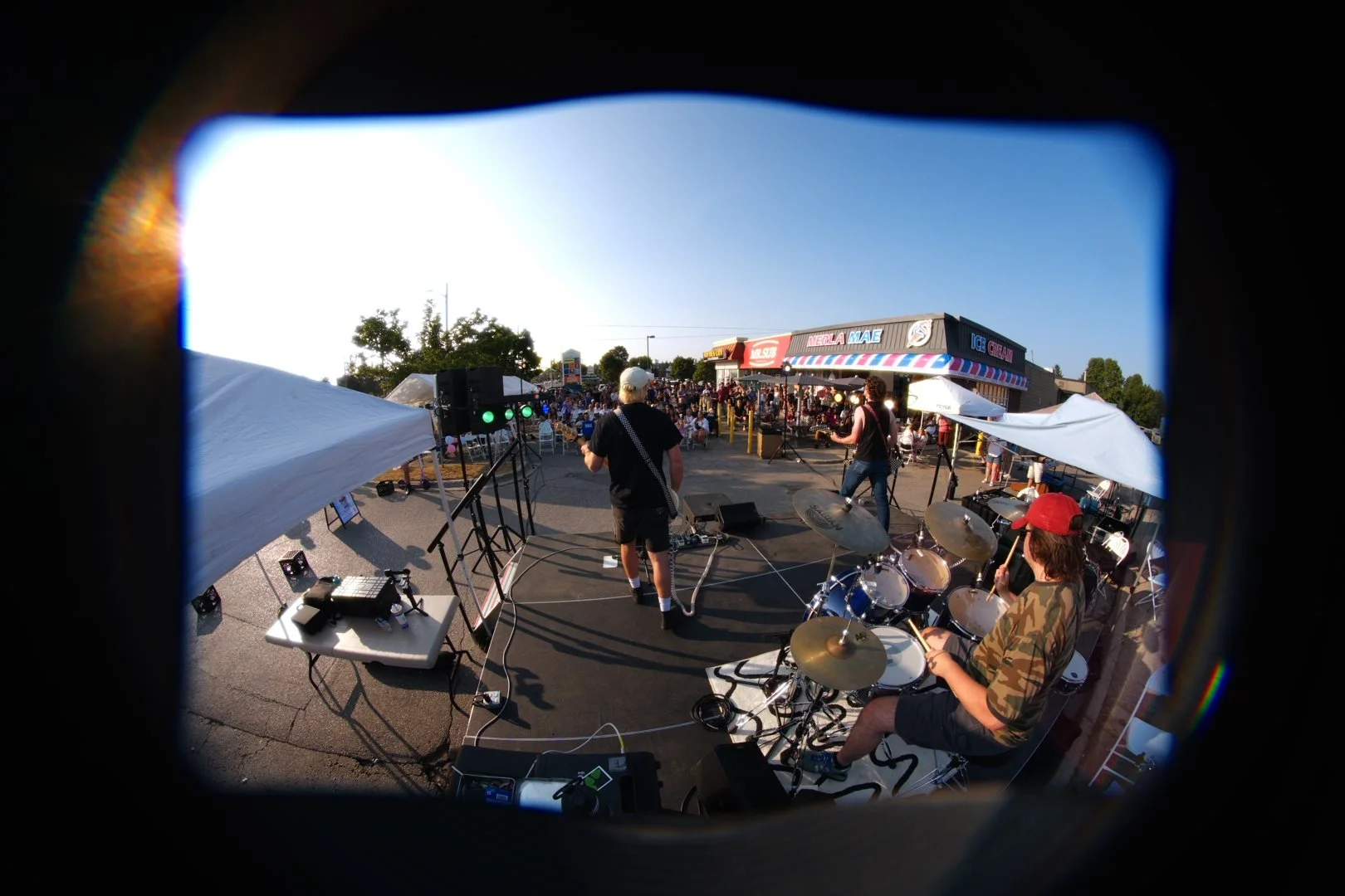 Full Throttle's set on the outdoor stage at Merla-Mae Ice Cream, National Ice Cream Day 2026