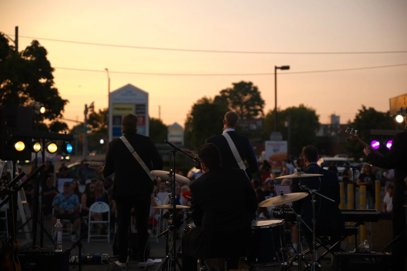 Turning Corners performing at sunset to the National Ice Cream Day 2026 crowd at Merla-Mae
