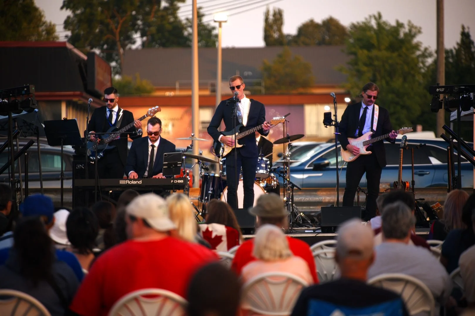 Turning Corners playing to the sunset crowd at Merla-Mae's National Ice Cream Day 2026