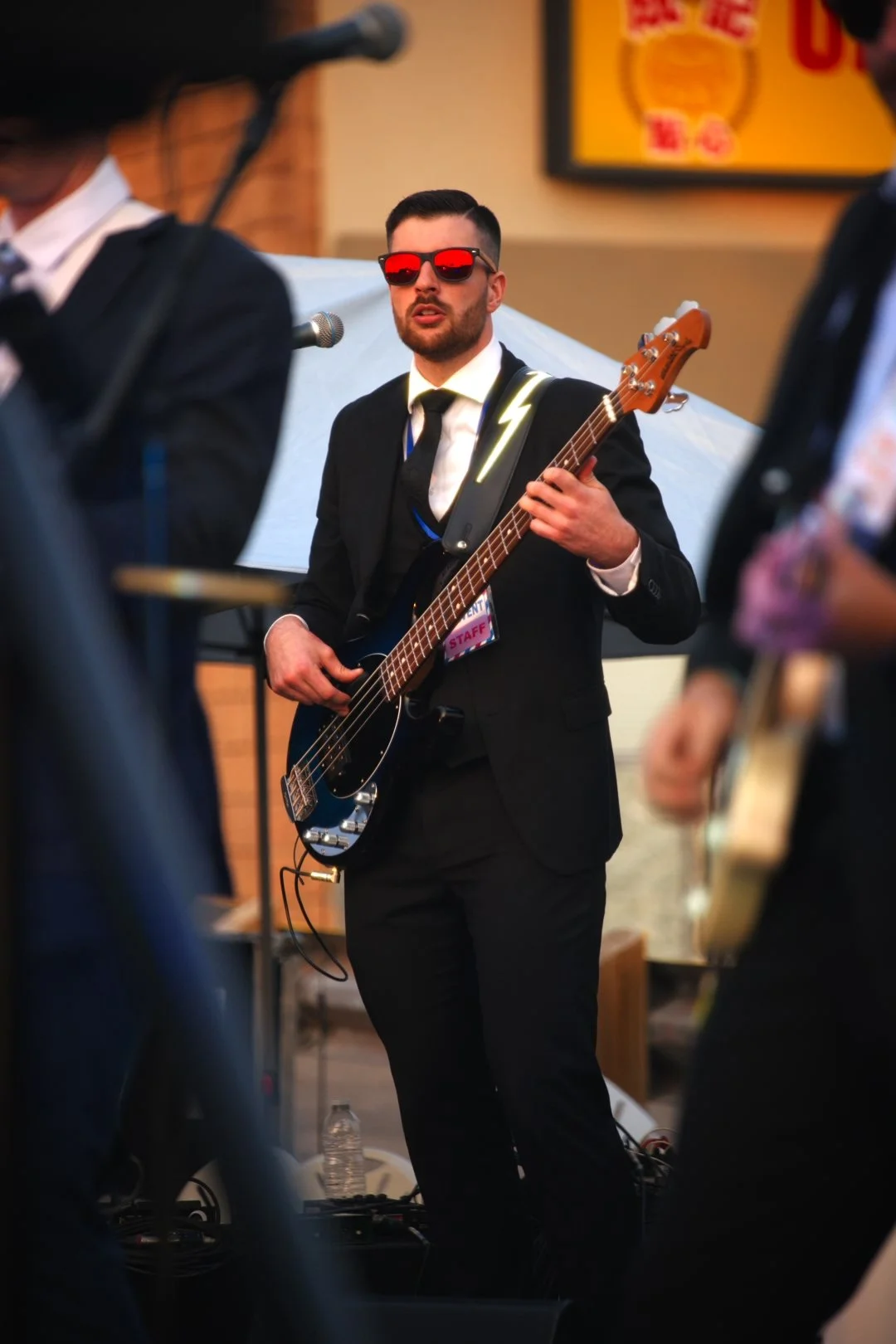 Turning Corners' bassist performing at National Ice Cream Day 2026, Merla-Mae in London, Ontario