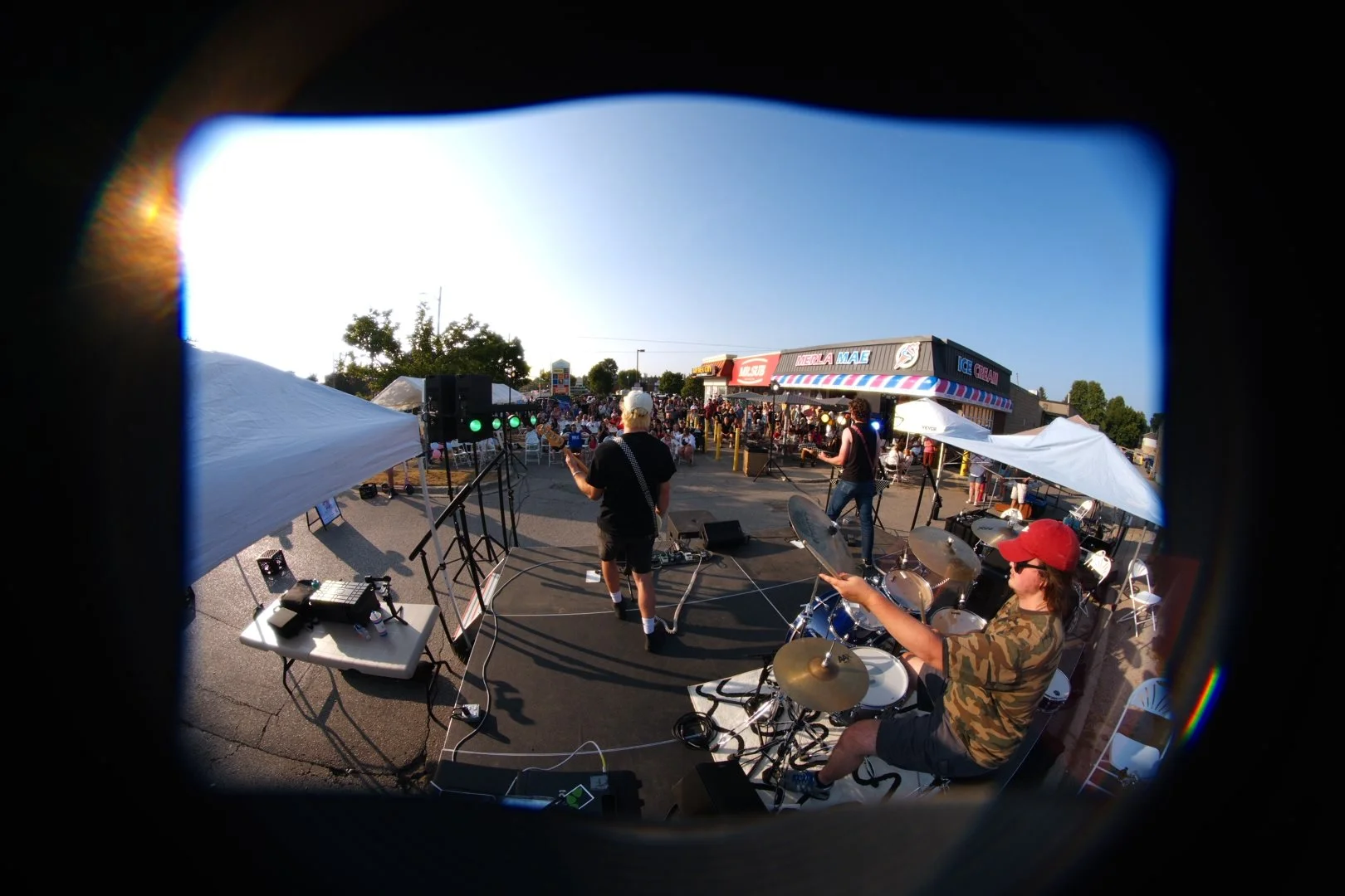 Full Throttle playing the outdoor stage during National Ice Cream Day 2026 at Merla-Mae, London Ontario