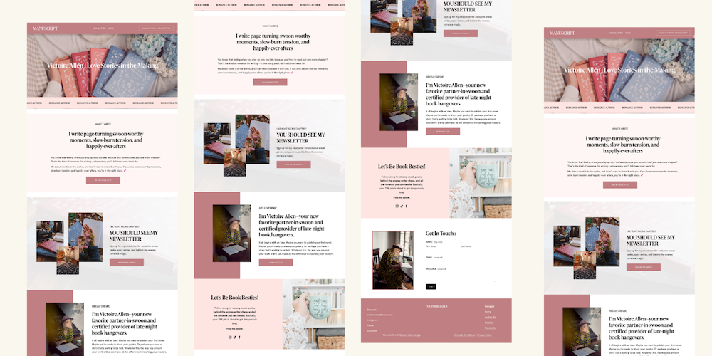 Squarespace author website template: The Manuscript