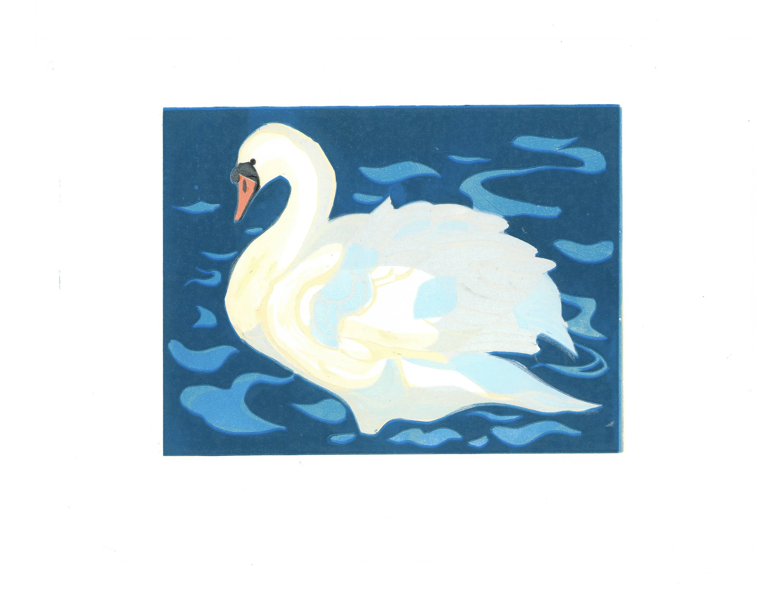 Mute Swan Lino Print 210x152mm