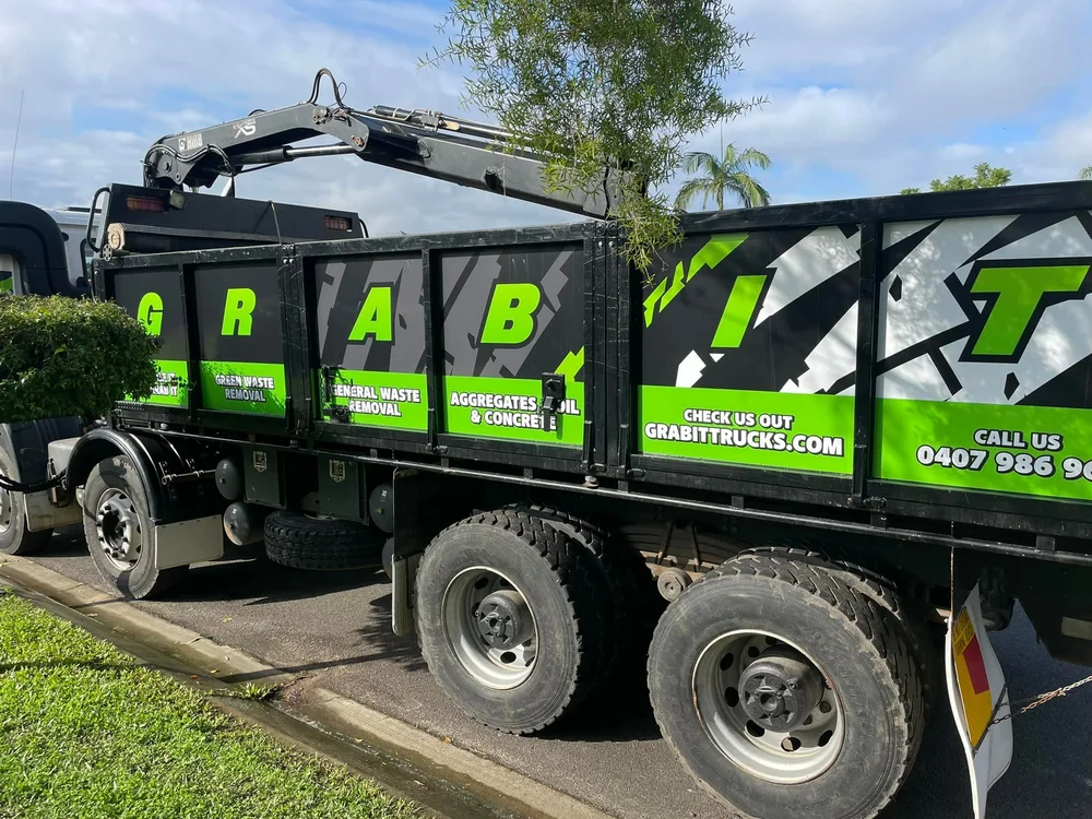 Grab truck at a Brisbane worksite