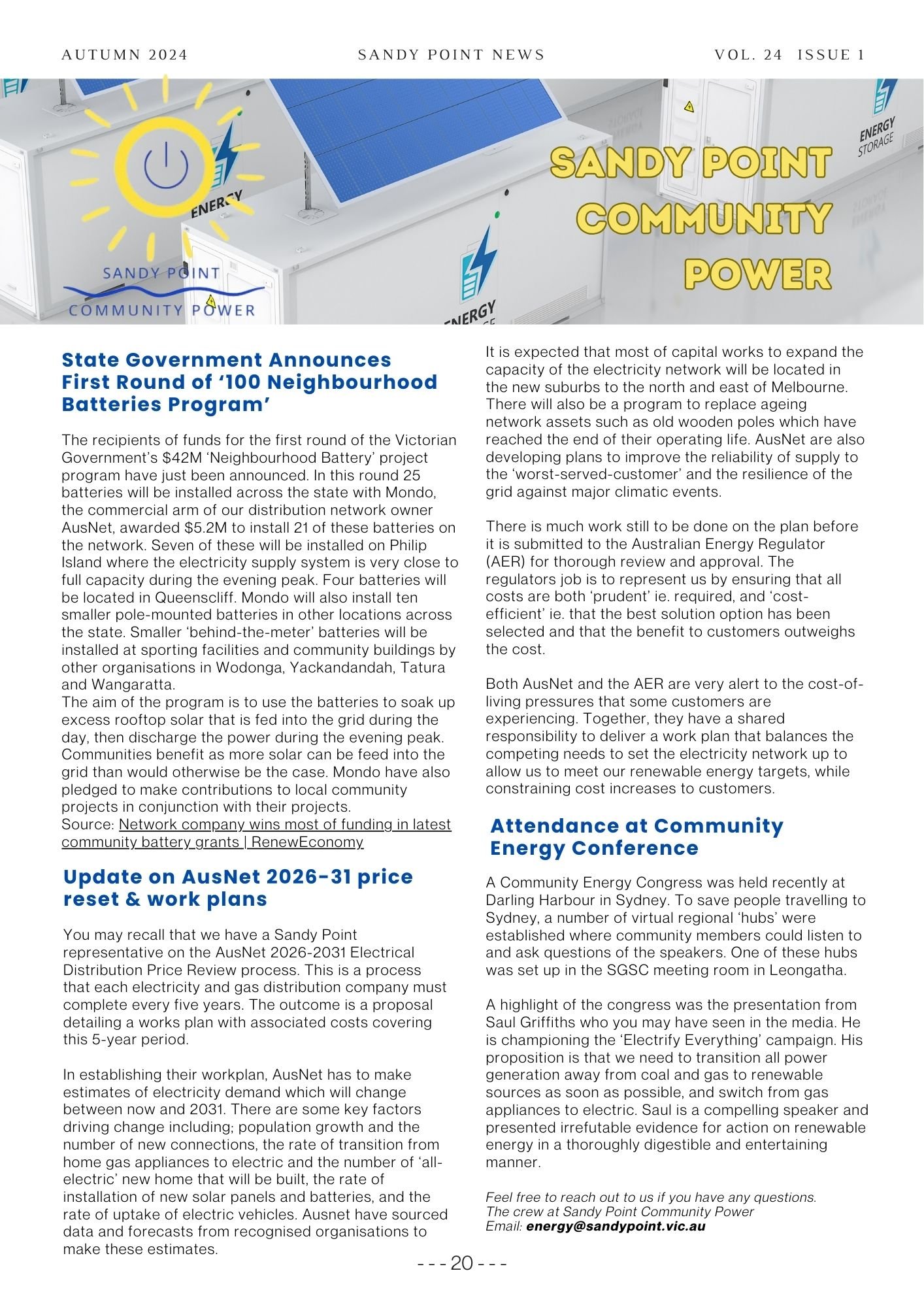 SPCP report. Sandy Point News: Autumn 2024