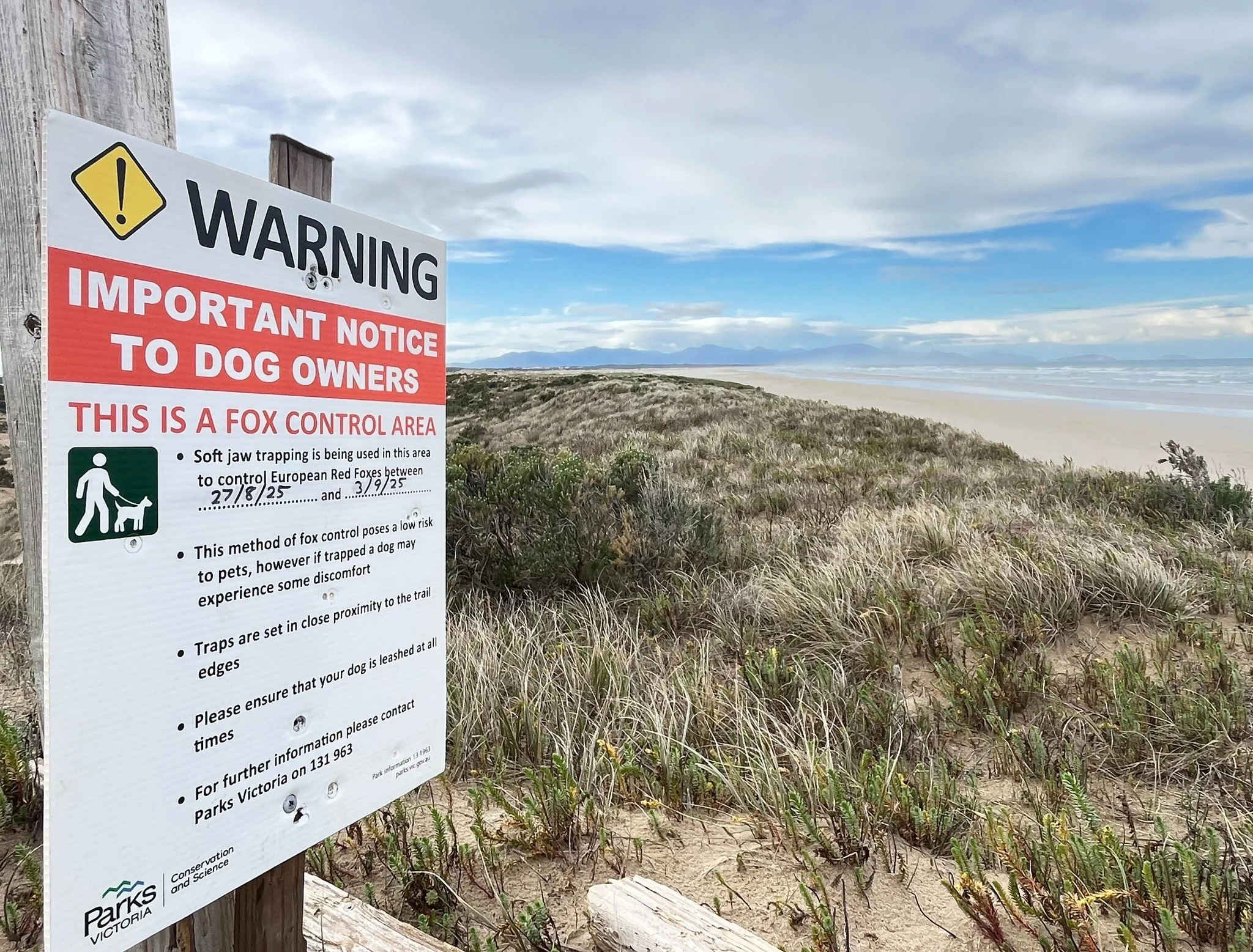 Fox trapping is currently taking place on the sand spit. 
Please keep your dogs leashed to keep them and our beach-nesting birds safe.
