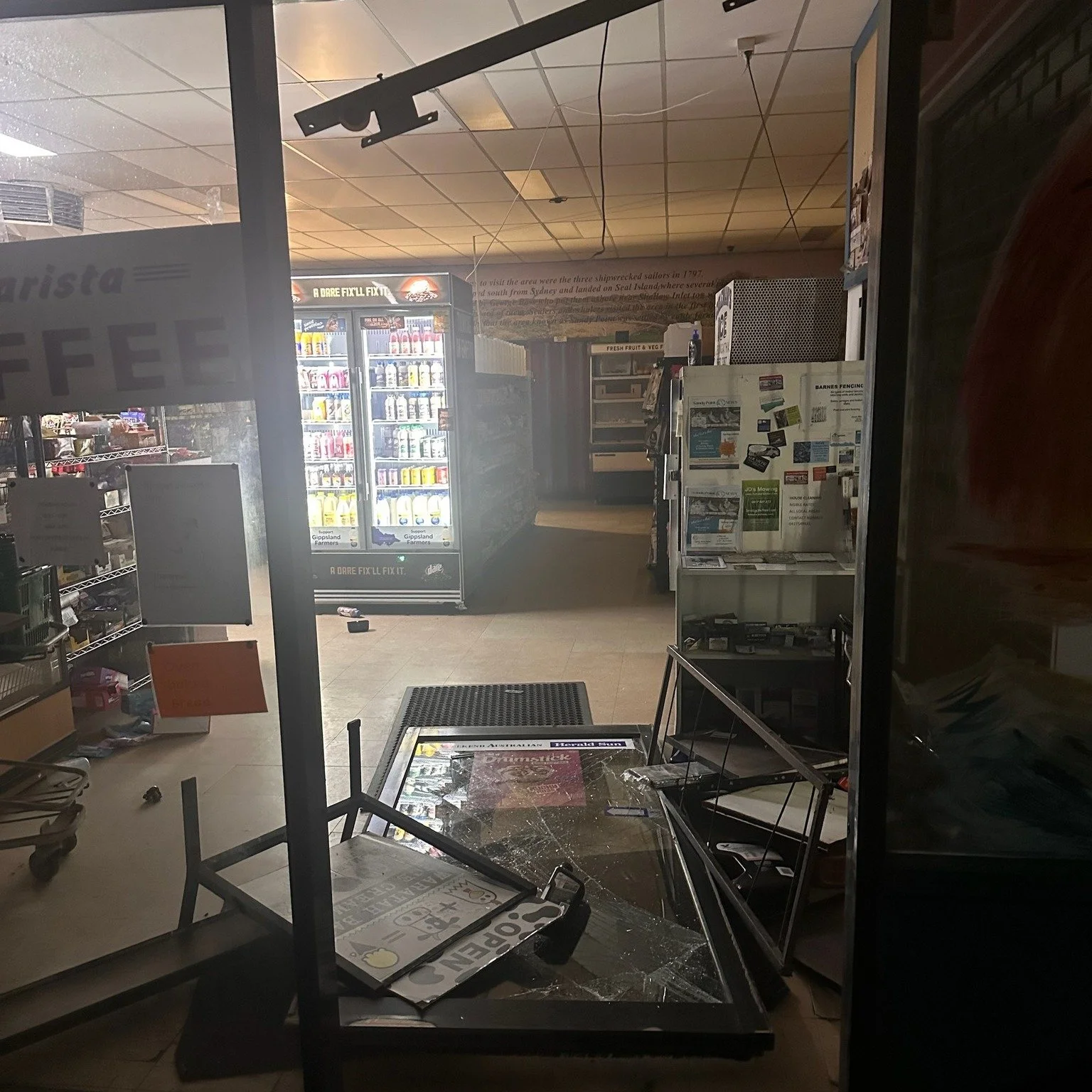 Disturbing and sad news.
Our General Store was broken into last night.
The community sends our sympathy and best wishes to Paddy.  More than ever we need to support our store, buy local and look out for each other.