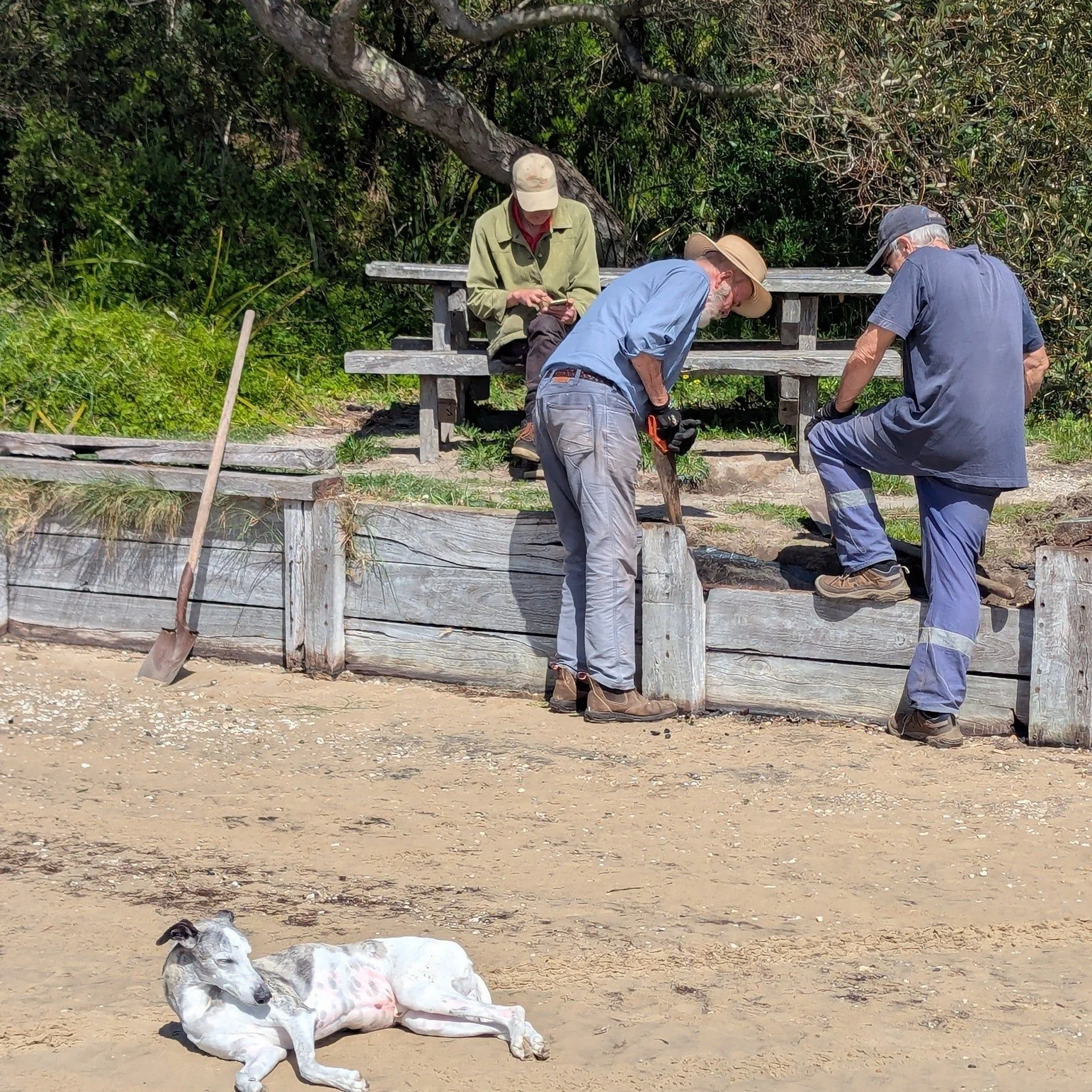 Men at Work at the inlet. 
Thank-you SP Mens Shed