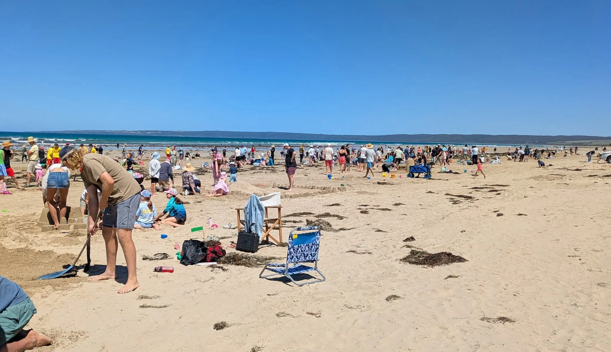 Sensational sandcastles and loads of fun this morning for 200 contestants on the beach at Sandy Point.
Thank-you to all the volunteers who made it happen - planning, advertising, taking  registrations, setting up, clearing up, and our wonderful judge