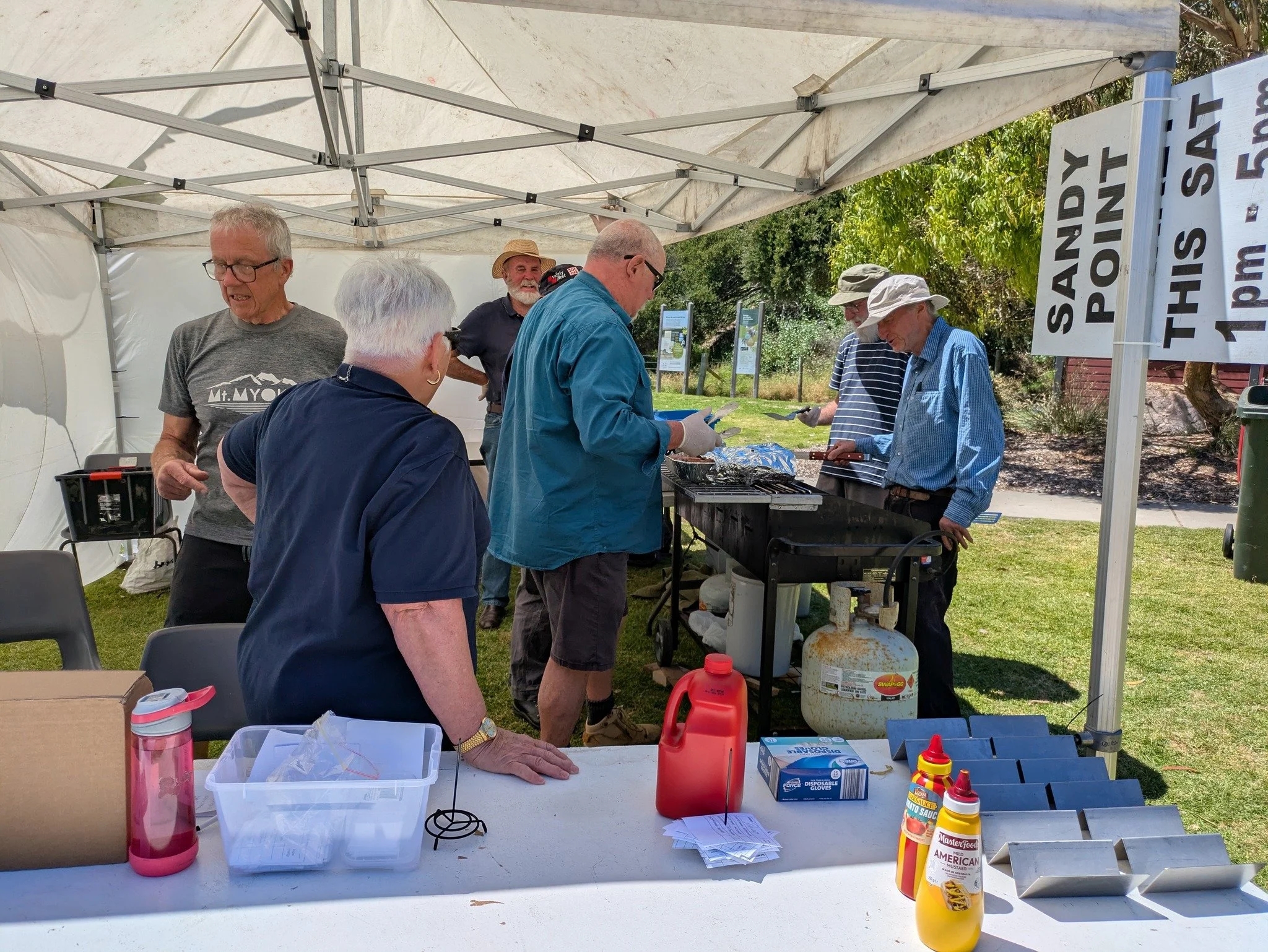 Thank-you Sandy Point for eating nearly 500 snags today and supporting the Men's Shed and the Sandy Ebus .
Learn more about our community electric bus at www.sandypointebus.com and follow on facebook Sandy Point EBus