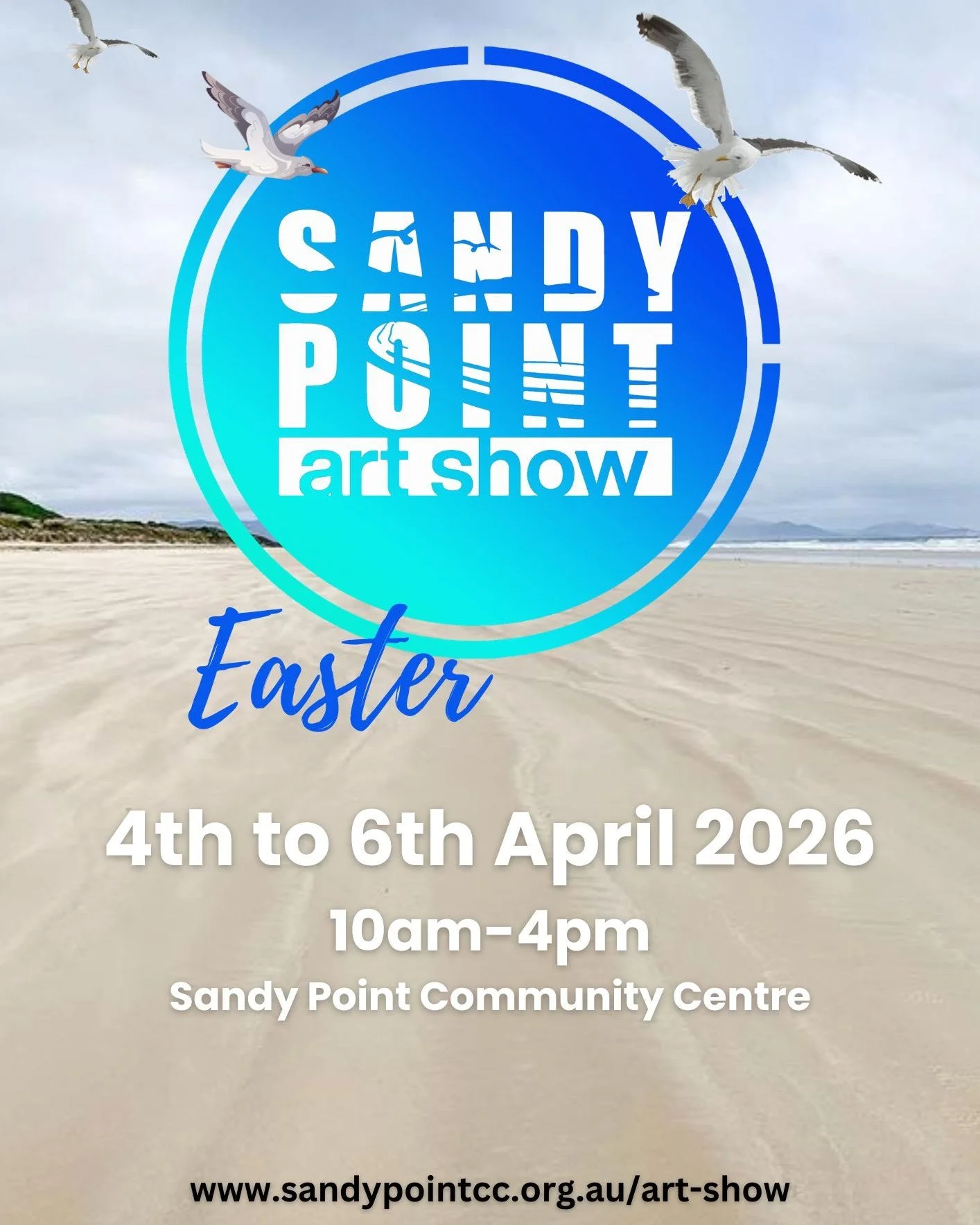 The SANDY POINT ART SHOW is coming up this Easter weekend.  Saturday April 4 to Monday April 6, 10am to 4pm at the Sandy Point Community Centre.