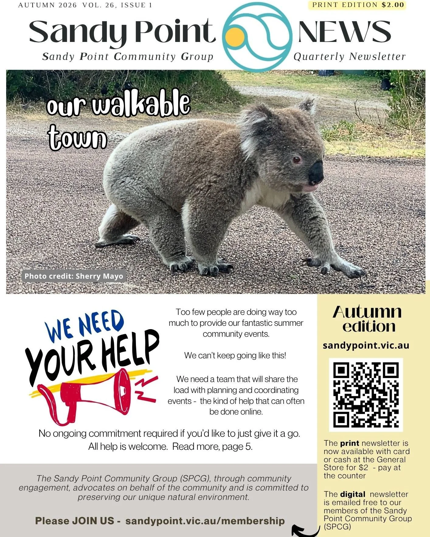 Have you picked up your copy of the latest SANDY POINT NEWS?
Print copies are available in the General Store for $2 by card or cash. Or available online at www.sandypoint.vic.au/spcg-newsletters