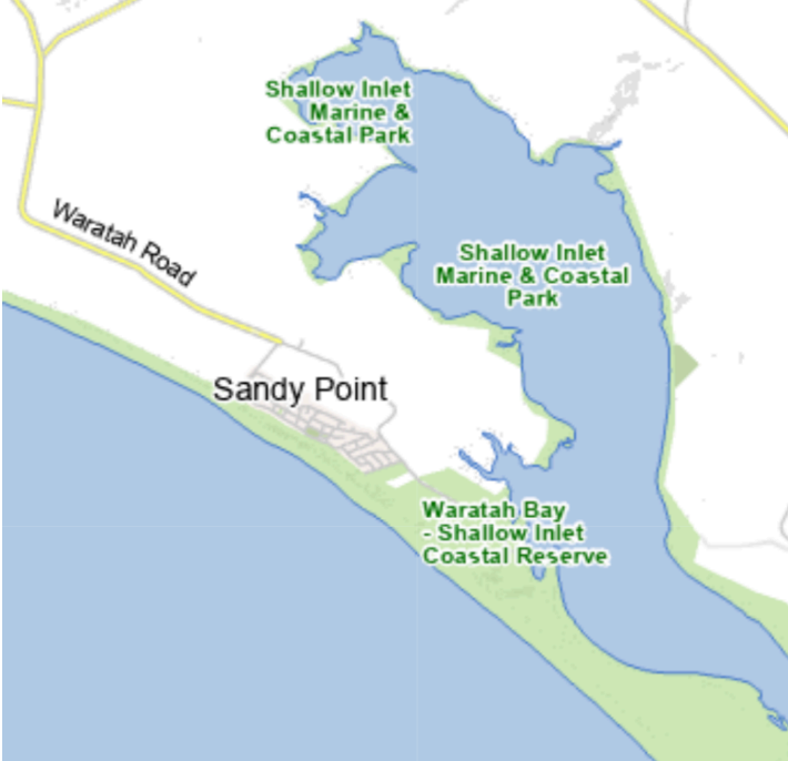 Map of Waratah Bay - Shallow Inlet Coastal Reserve