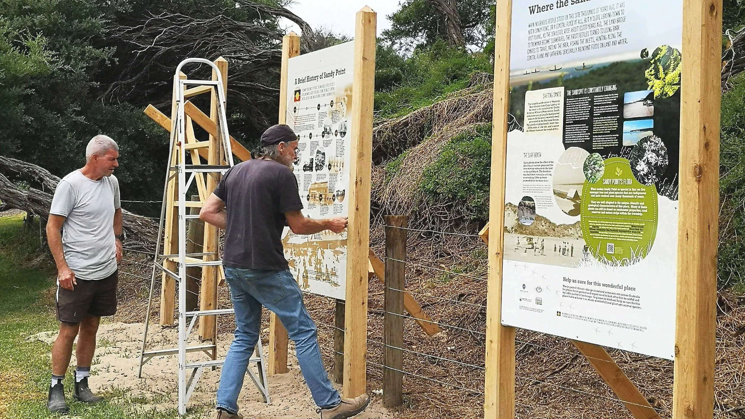 Information signs in Sandy Point