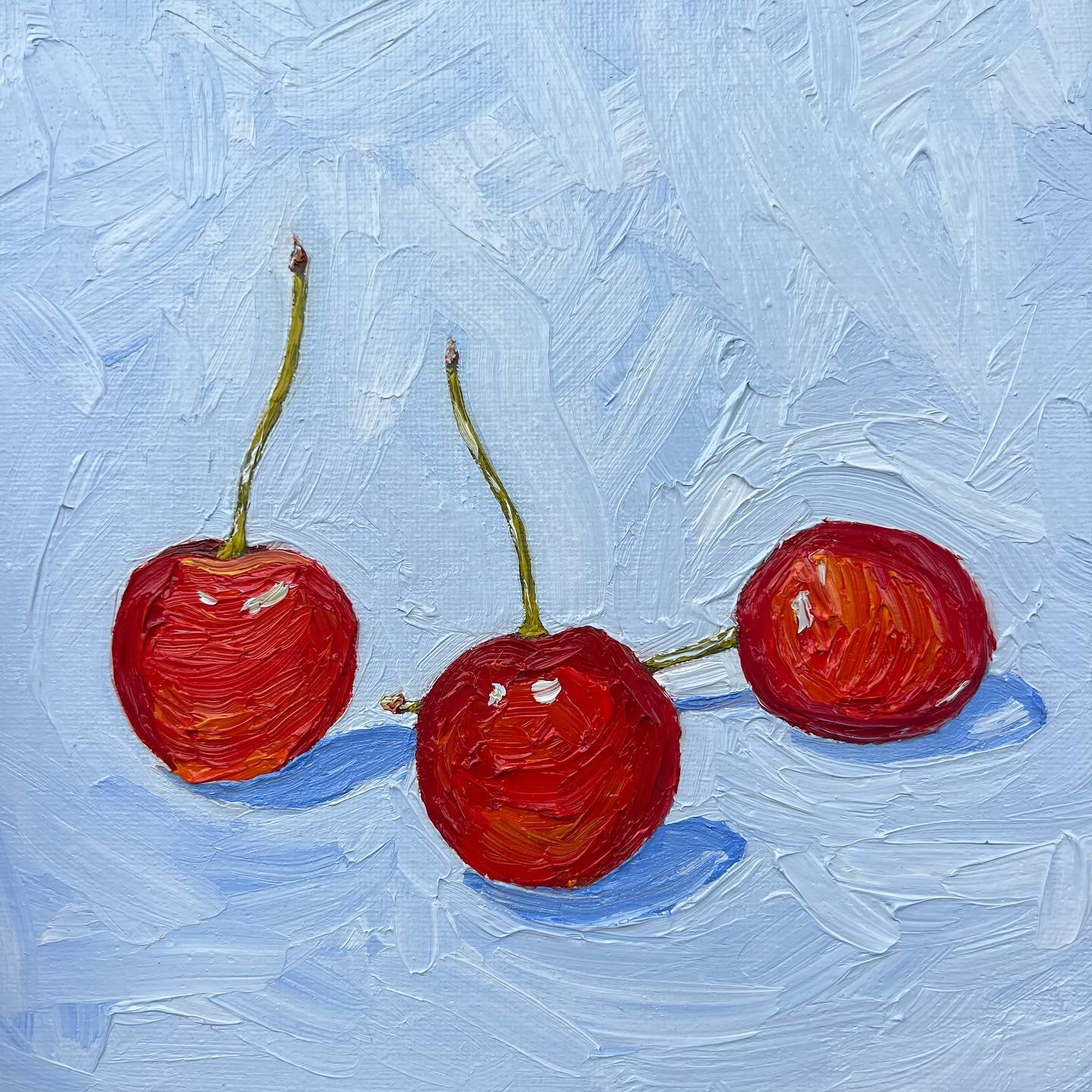 Cerises III 🍒 
Oil on Canvas 
20x20cm 

Will be exhibited at @theotherartfair Sydney 16th to 19th of May 🧡