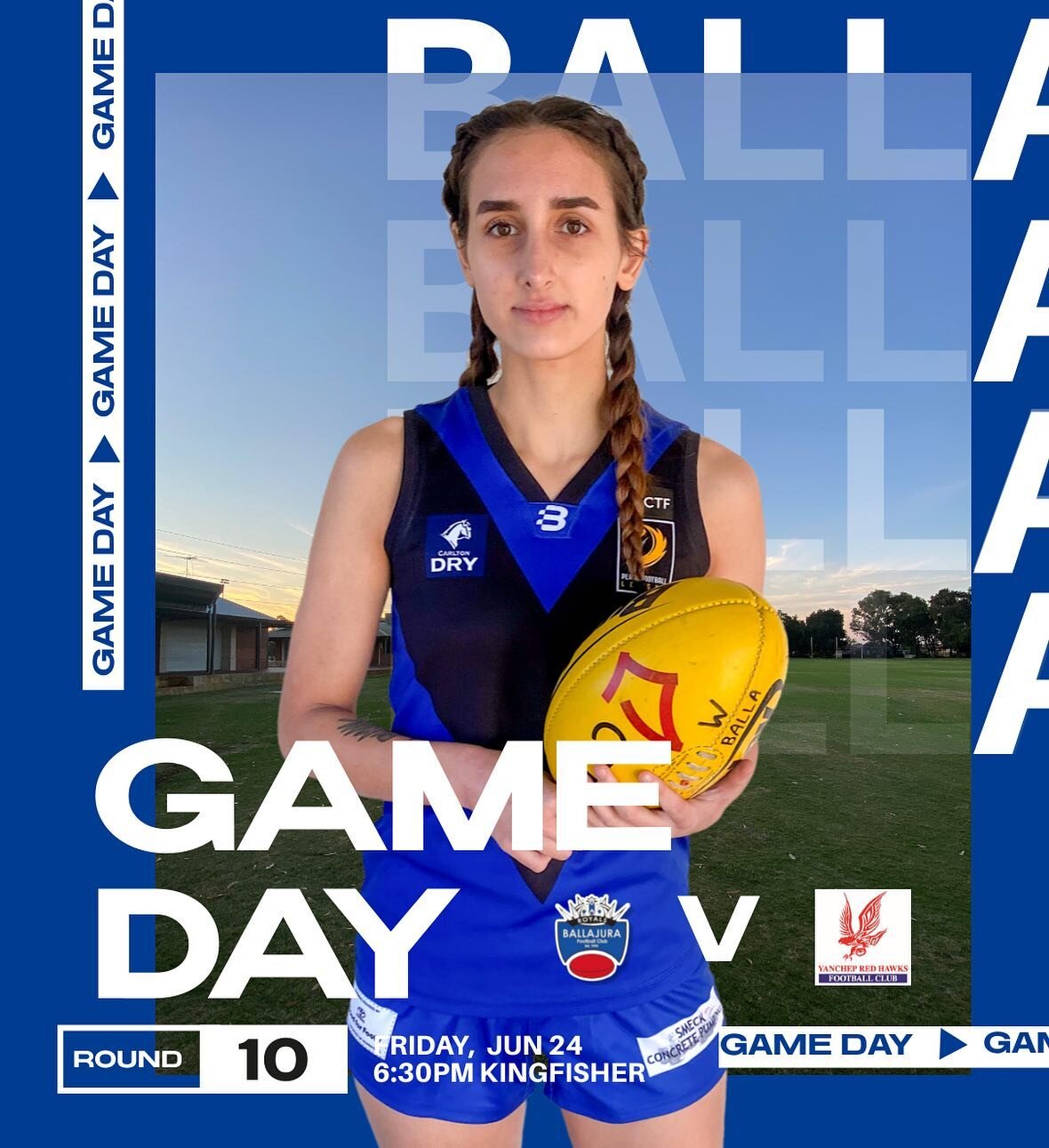 Friday Night Game!!

This Friday night come down to Kingfisher oval to support our girls as they take on Yanchep under lights 

Clubrooms and Bar open from 5pm