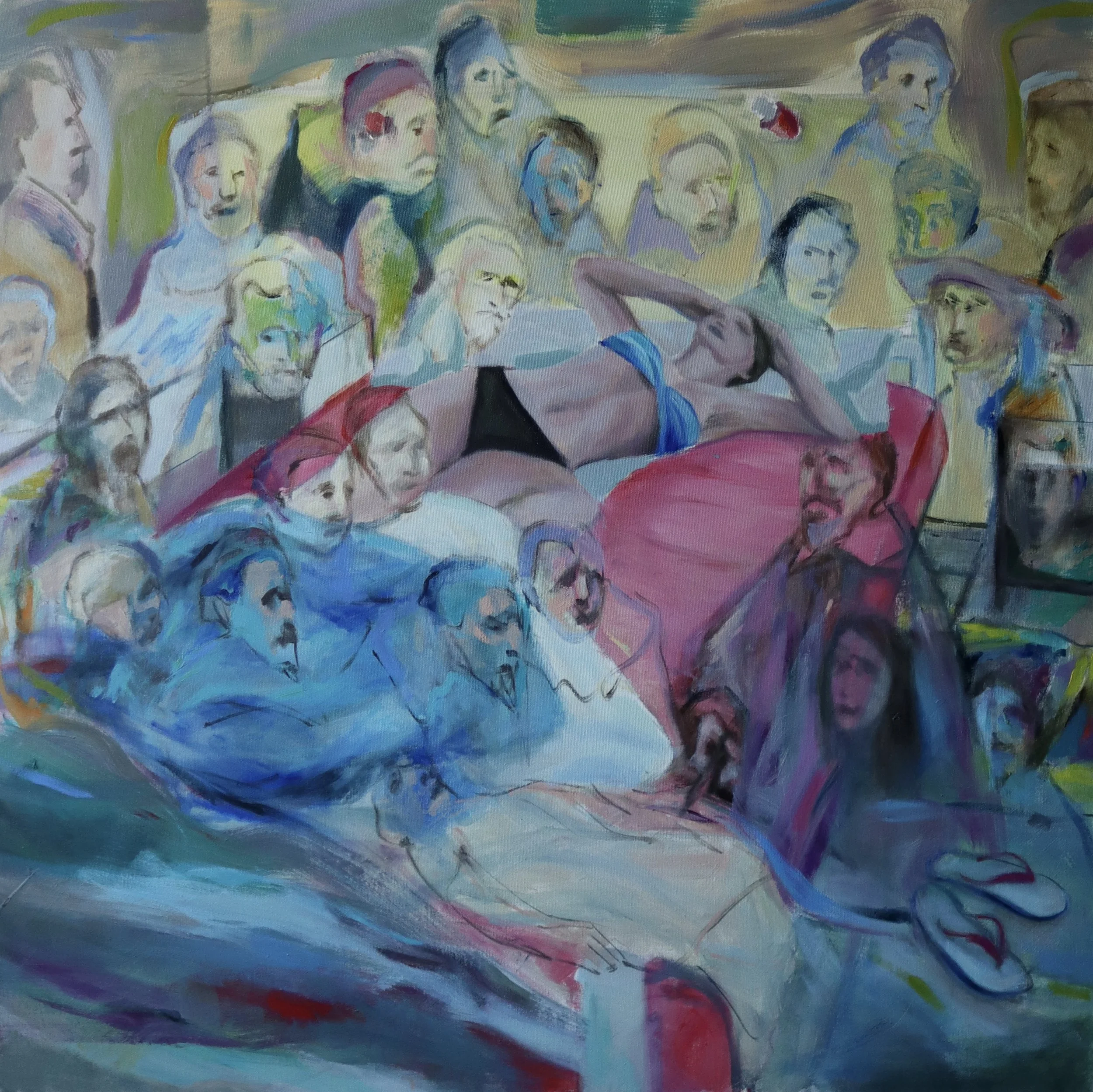 Georgiana`s dream (the Anatomy lesson of Dr.Tulip) - oil on canvas/ 90x90 cm/ 2022